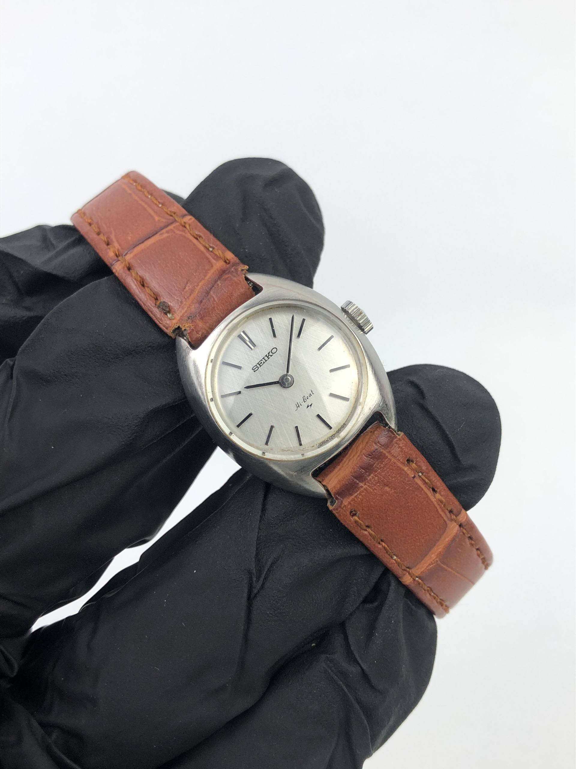SEIKO HI-BEAT CAL 1120 MANUAL WIND VINTAGE LADIES SILVER DIAL JAPAN - Gambar 4