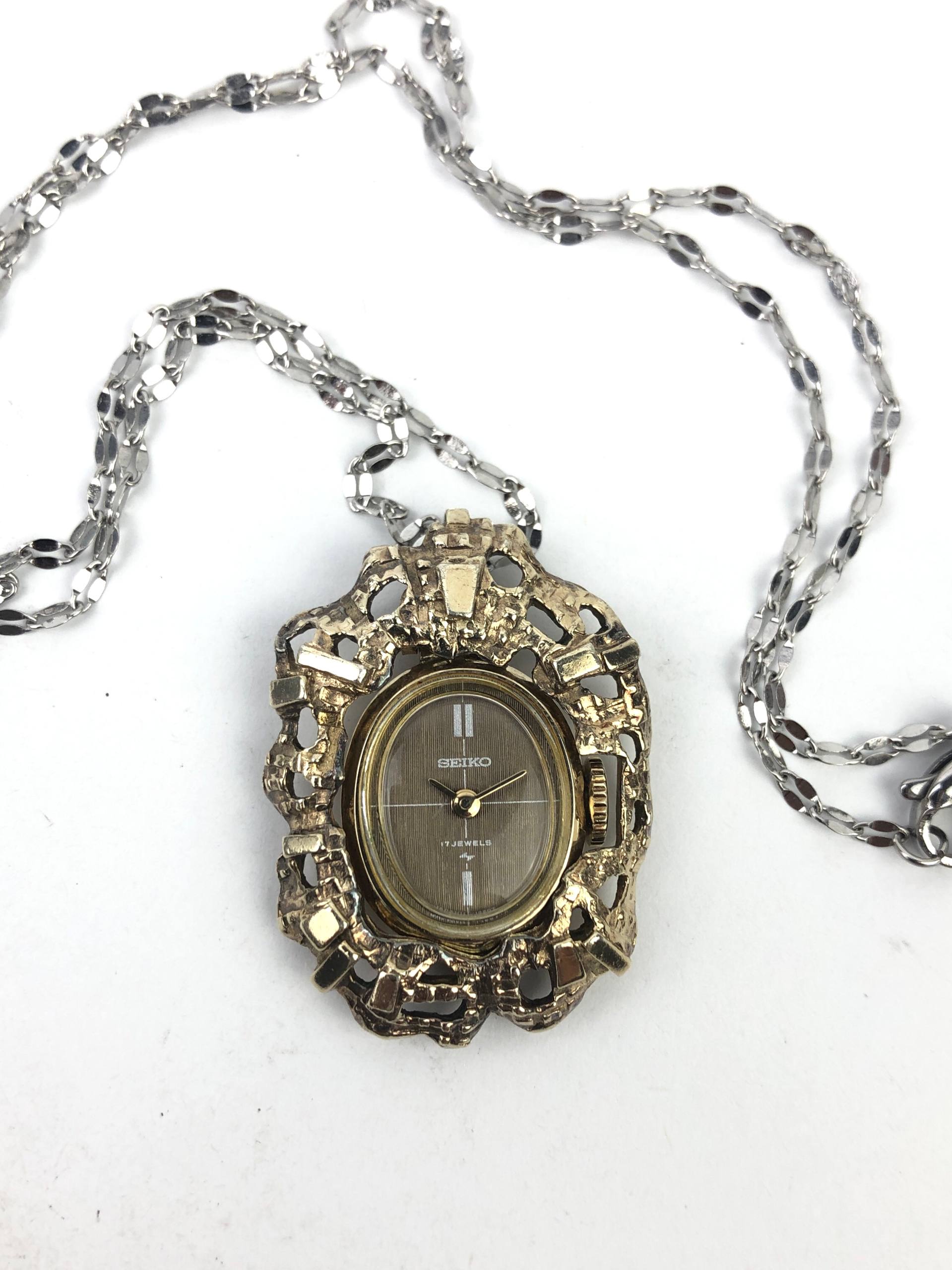 PENDANT WATCH SEIKO CAL 11 17 JEWELS MANUAL WIND