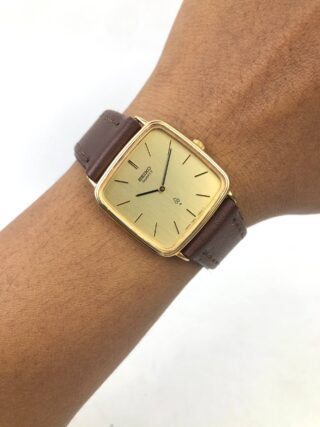 SEIKO CAL.7820 QUARTZ VINTAGE SQUARE GOLD LINEN DIAL JAPAN