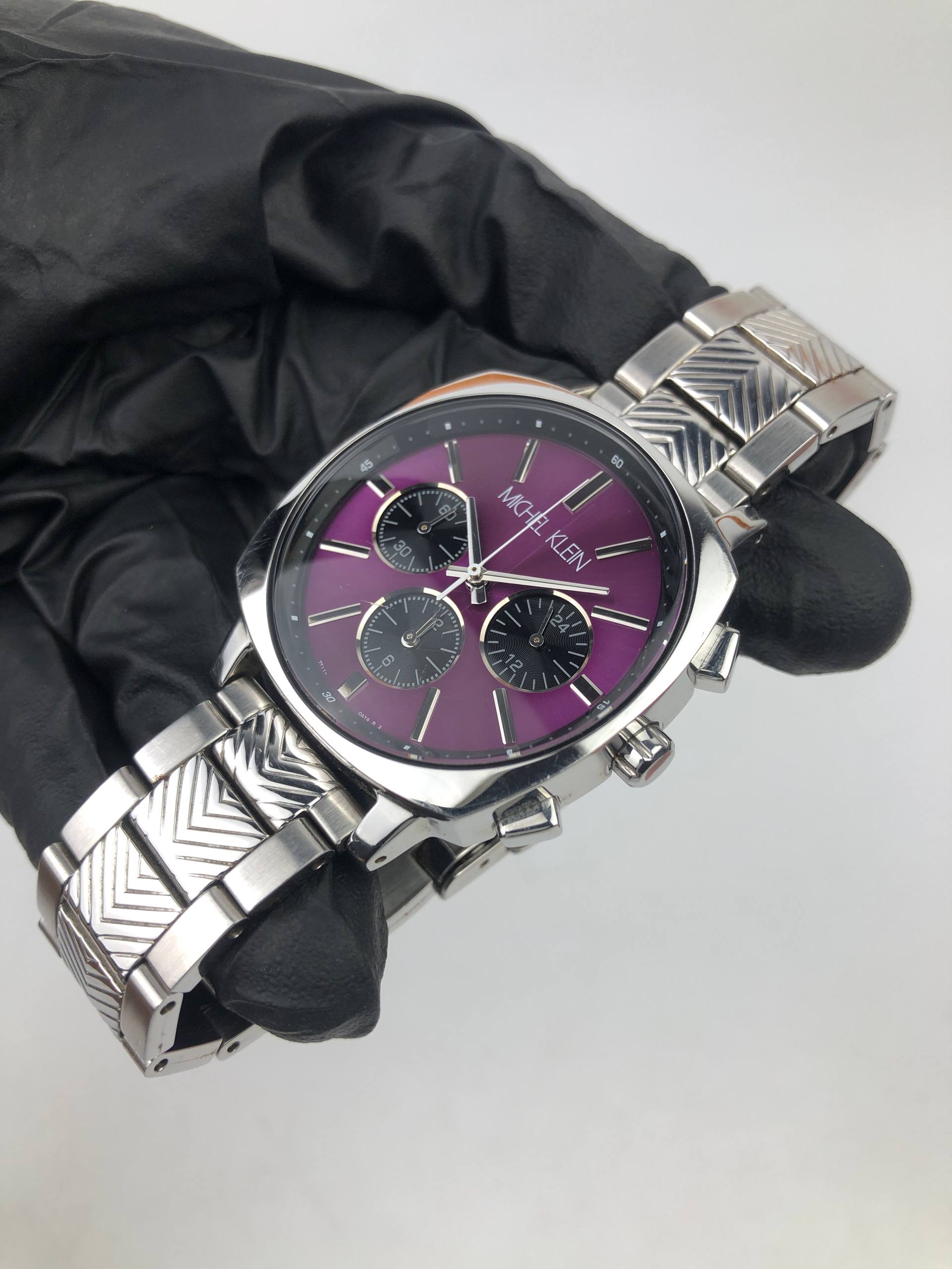 MICHAEL KLEIN PURPLE DIAL MULTIFUNCTION STEEL BRACELET - Gambar 3
