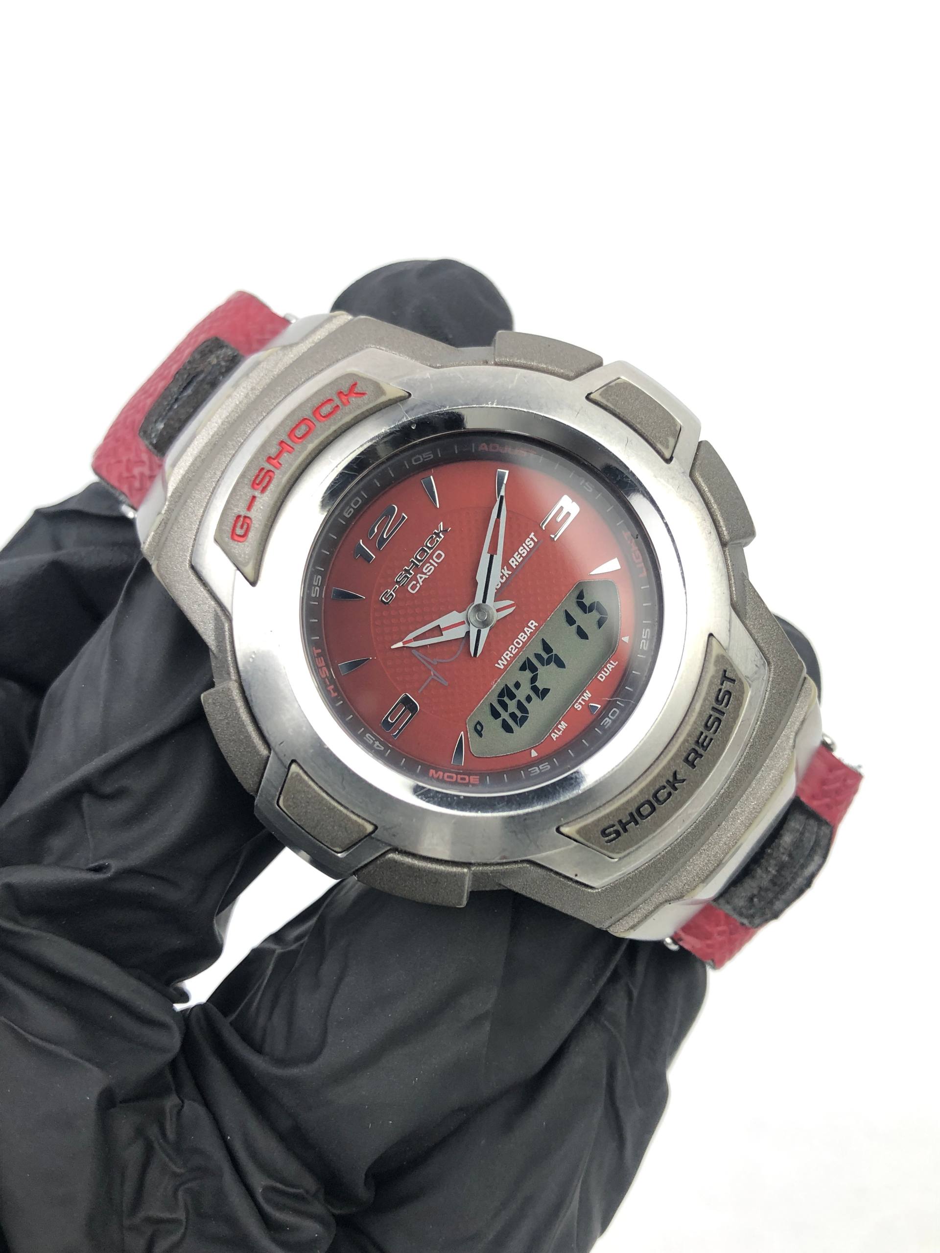 CASIO G-SHOCK ANA-DIGI RED DIAL SHOCK RESIST WR200M WATCH - Gambar 4