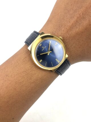 ORFINA SWISS VINTAGE BLUE SUNBURST DIAL GOLD DRESS WATCH