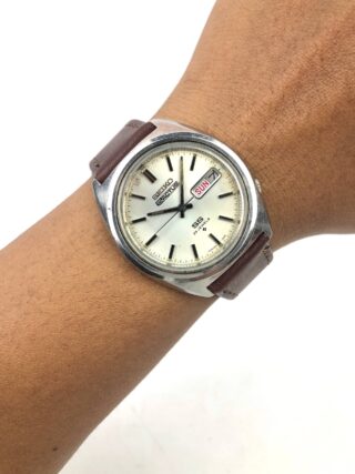 SEIKO 5ACTUS SS 23 JEWELS AUTOMATIC SILVER DIAL DAY DATE JAPAN