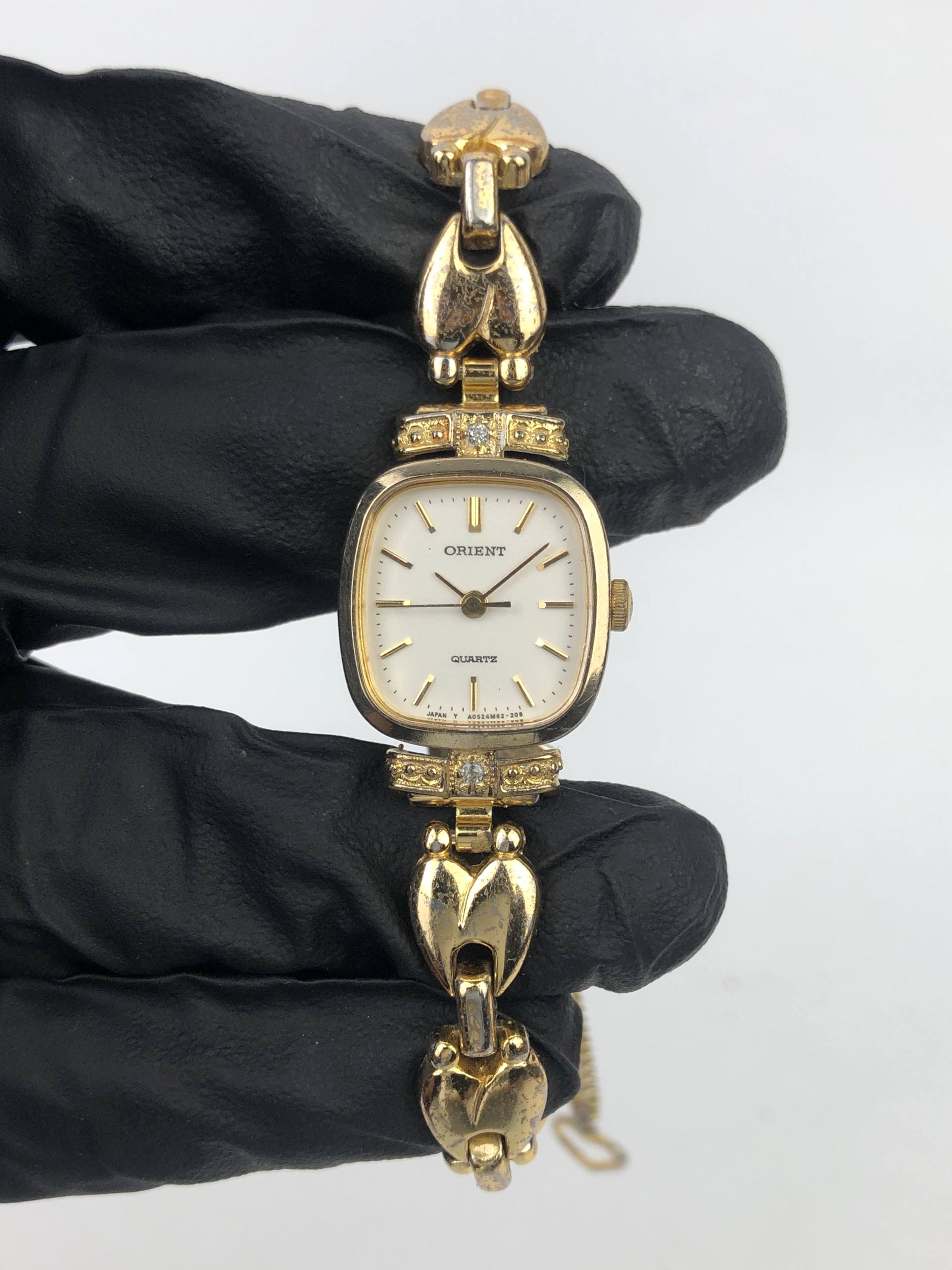 ORIENT VINTAGE QUARTZ JEWELRY GOLD TONE LADIES DRESS WATCH JAPAN - Gambar 2
