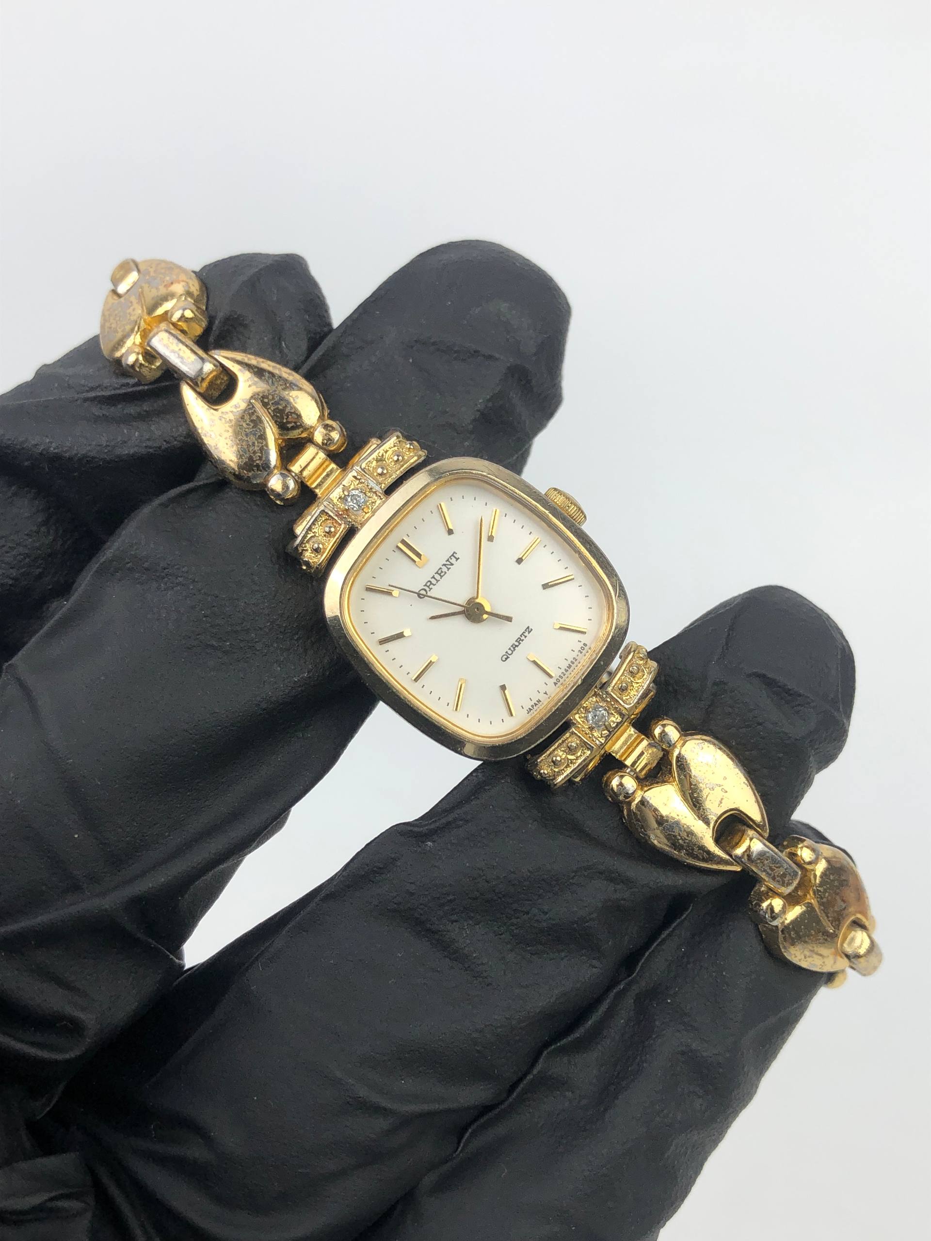 ORIENT VINTAGE QUARTZ JEWELRY GOLD TONE LADIES DRESS WATCH JAPAN - Gambar 4