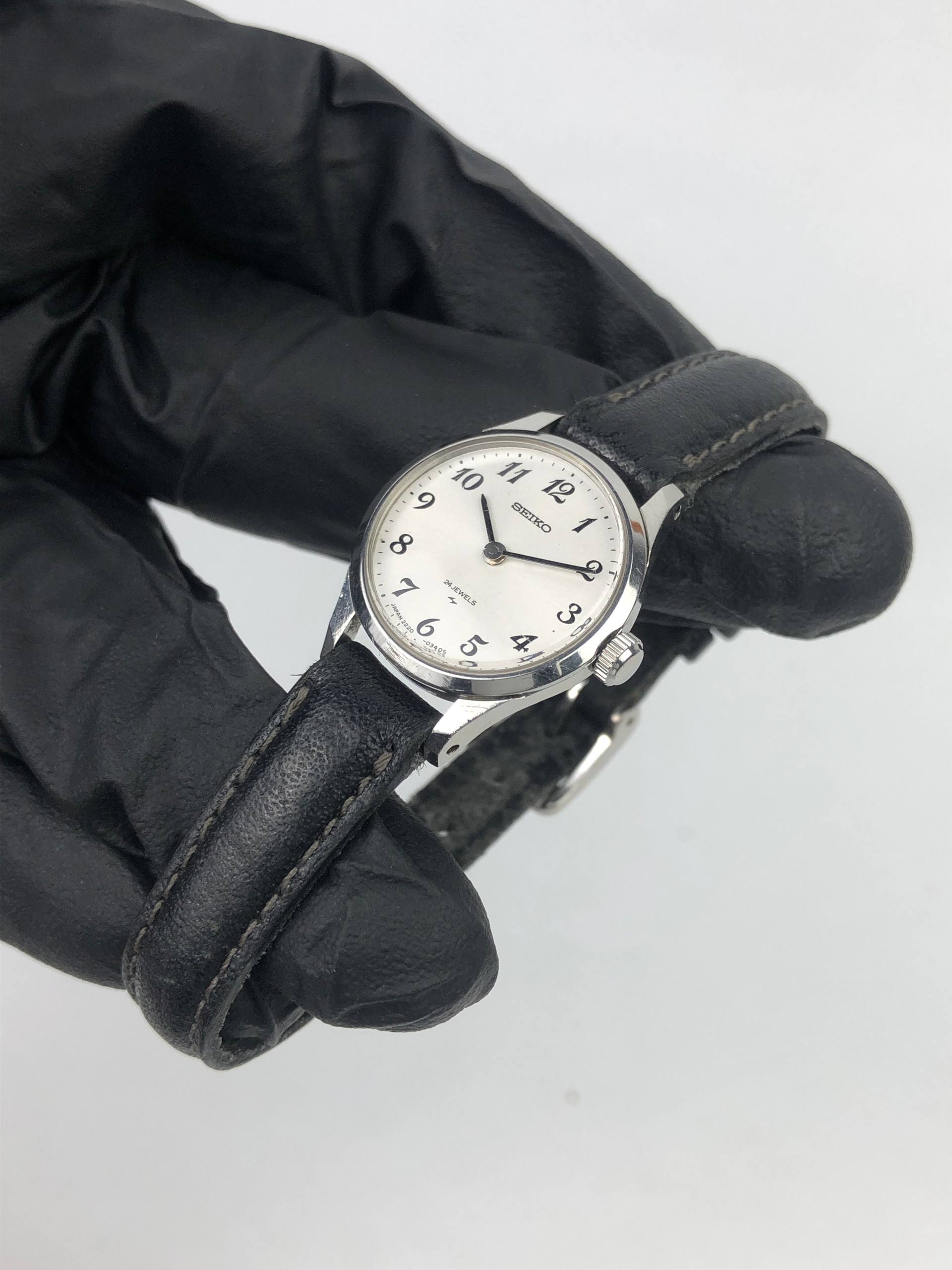 SEIKO 2420-0180 24 JEWELS WHITE ARABIC DIAL AUTOMATIC WATCH - Gambar 3