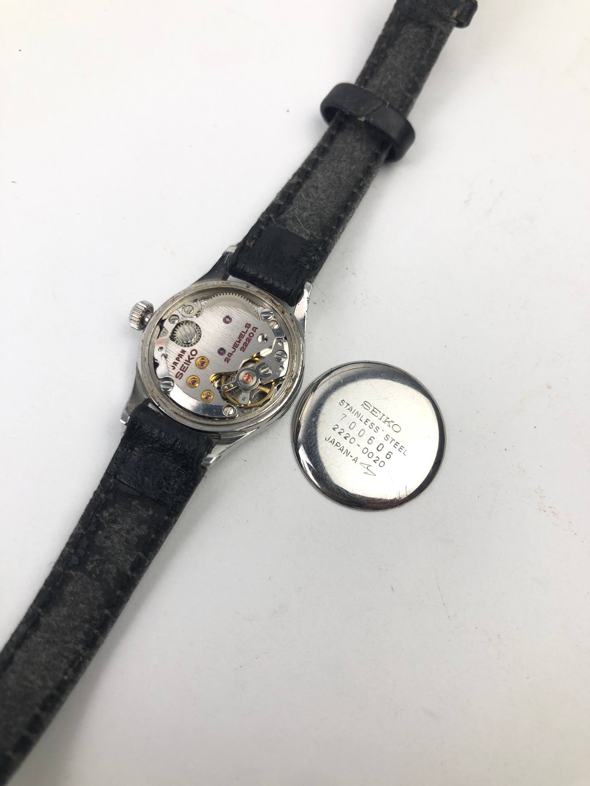 SEIKO 2420-0180 24 JEWELS WHITE ARABIC DIAL AUTOMATIC WATCH - Gambar 8