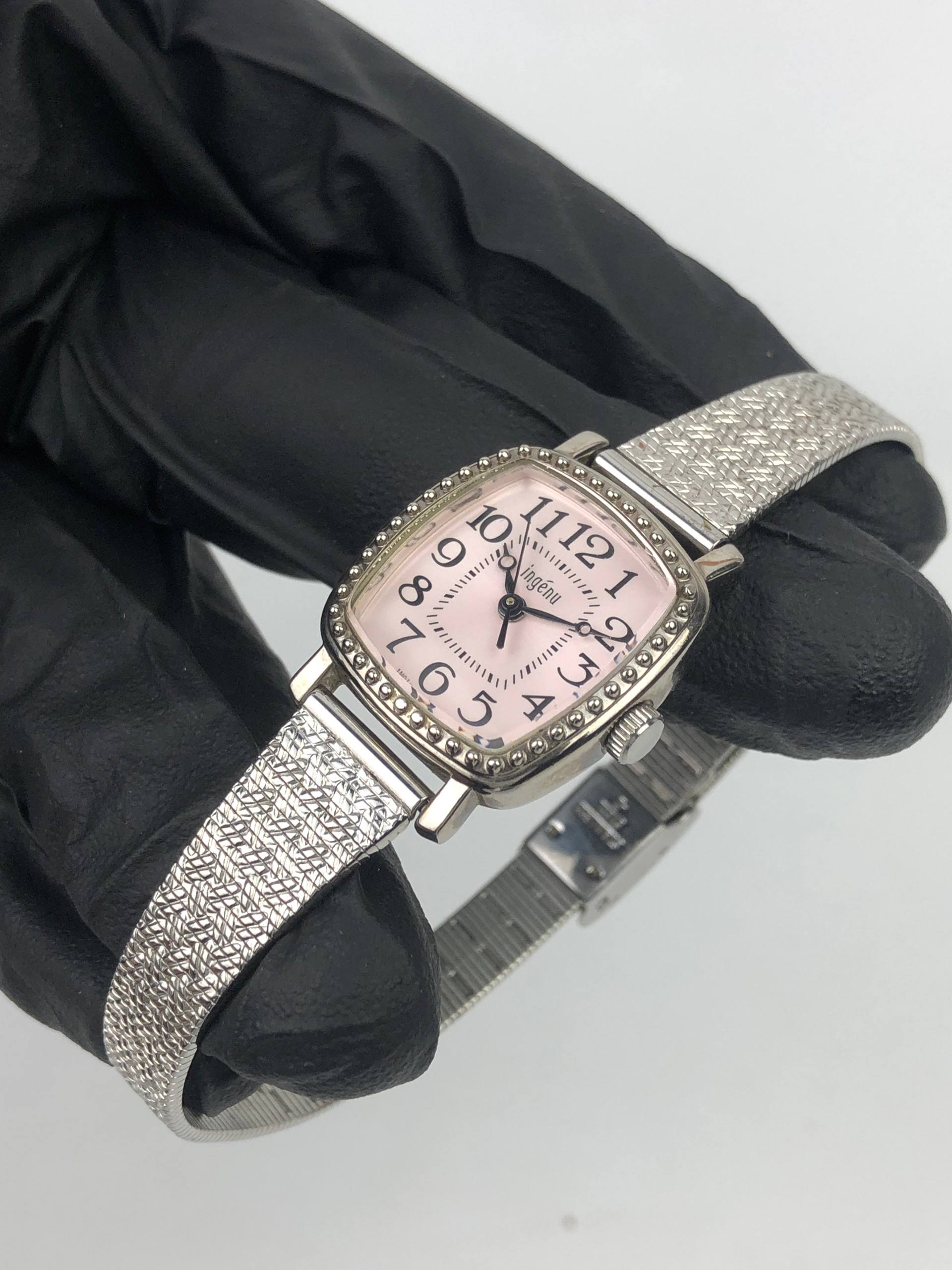 INGENU ALBA LADIES PINK DIAL MESH BRACELET QUARTZ WATCH - Gambar 3