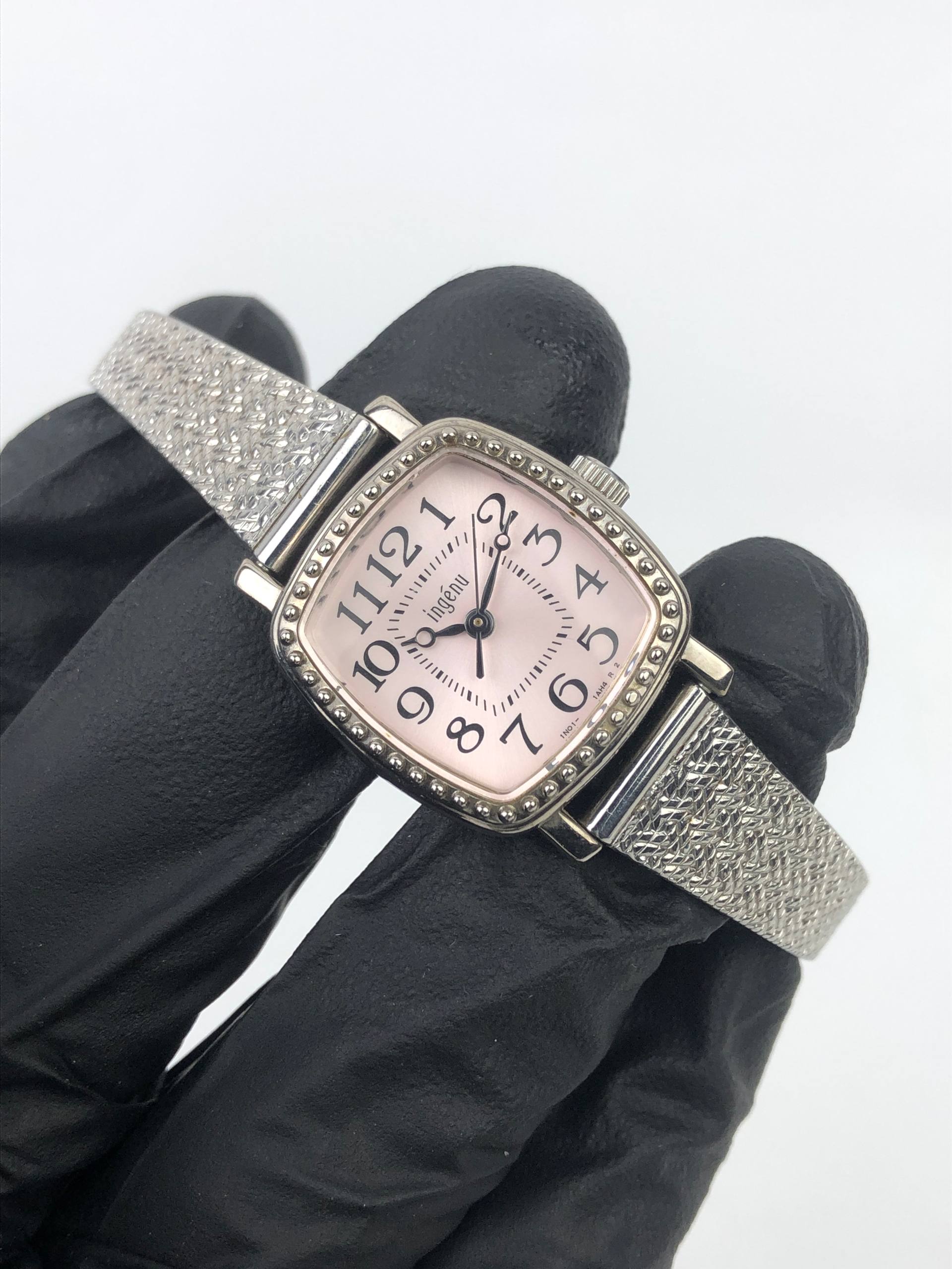 INGENU ALBA LADIES PINK DIAL MESH BRACELET QUARTZ WATCH - Gambar 4