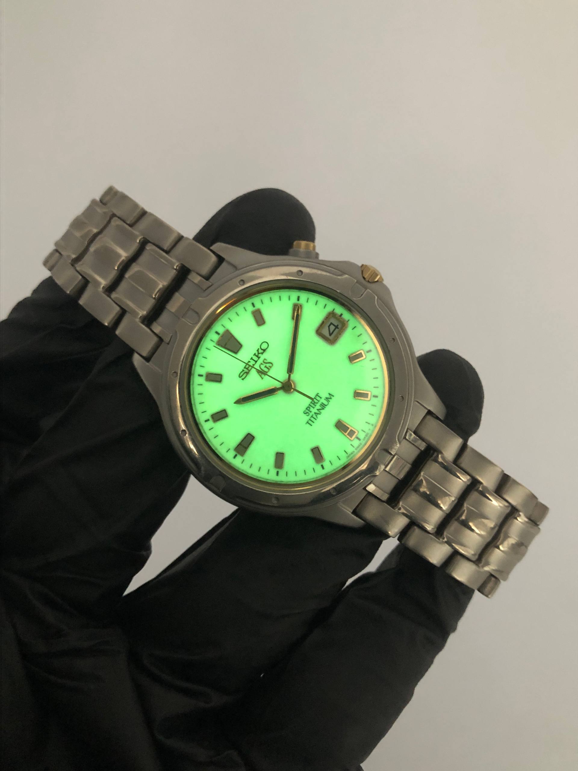 SEIKO AGS 5M42-0D20 TITANIUM FULL LUME DIAL JAPAN - Gambar 5