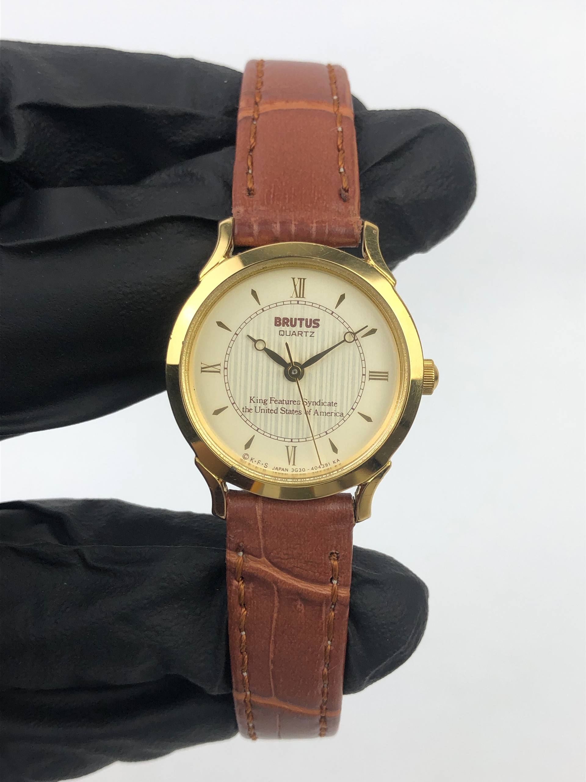 VINTAGE BRUTUS QUARTZ CLASSIC CHAMPAGNE DIAL BREGUET HANDS DRESS WATCH - Gambar 2