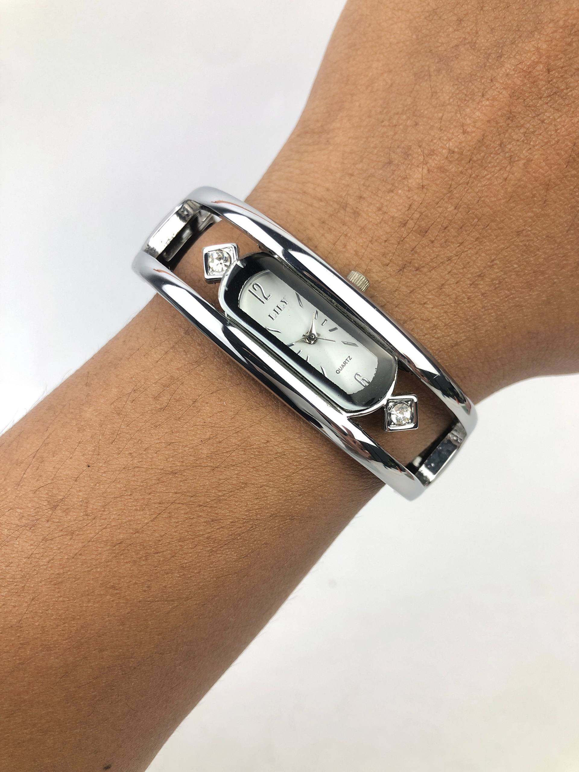 LILY QUARTZ SILVER DIAL BANGLE LADIES WATCH