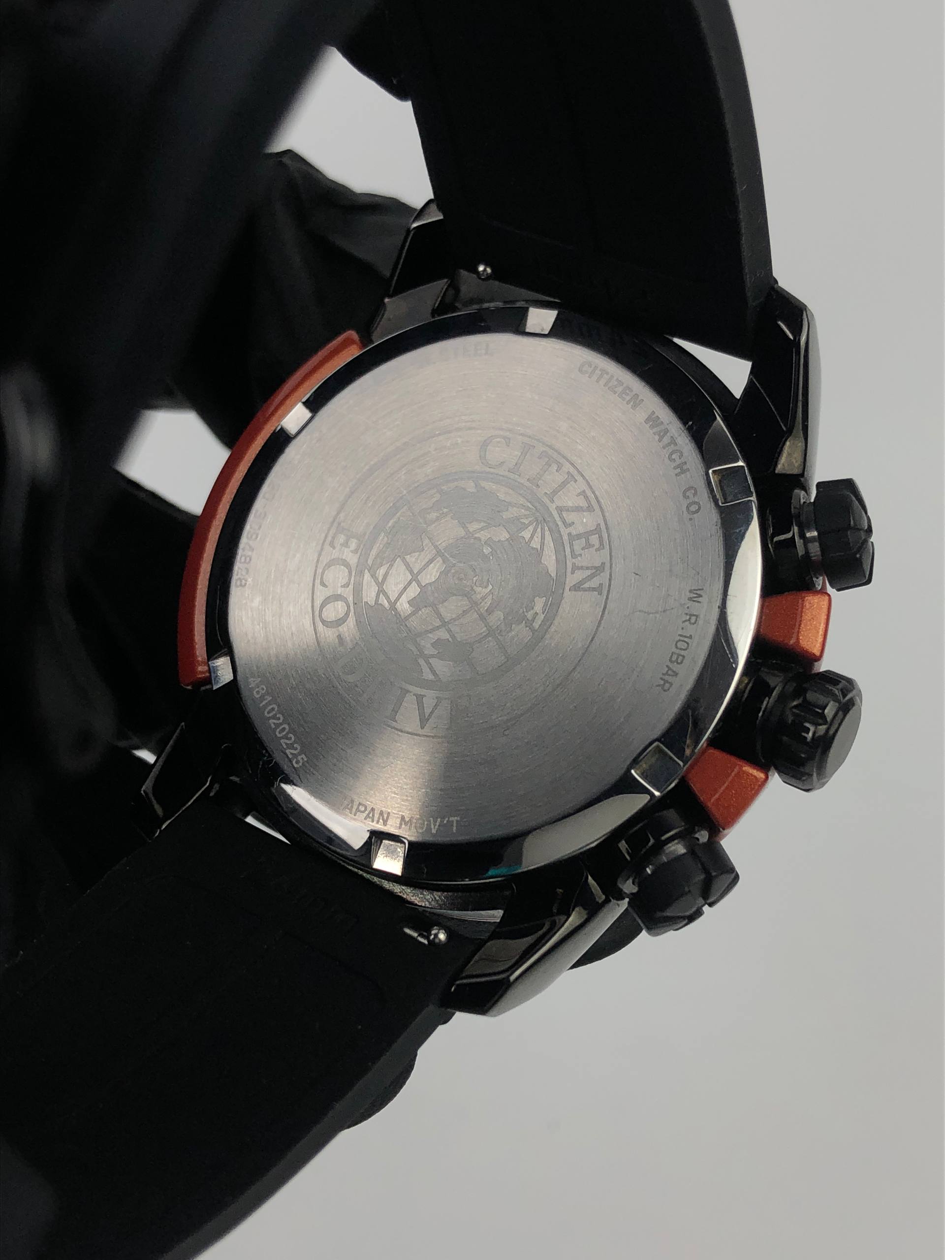 CITIZEN ECO-DRIVE CA4154-07E B612 CHRONOGRAPH BLACK ORANGE MEN’S WATCH WITH BOX - Gambar 8