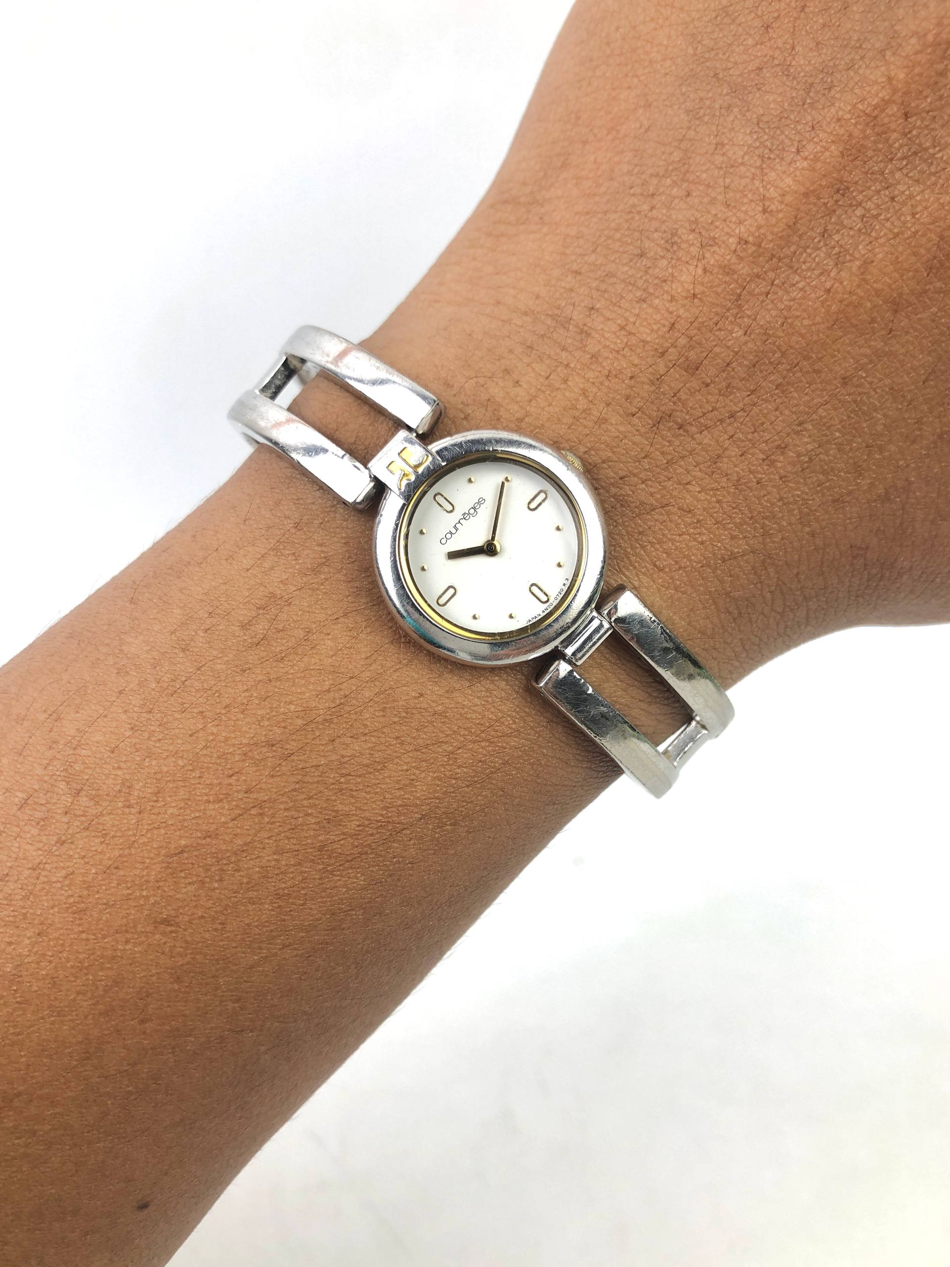 COURRÈGES PARIS WHITE DIAL LADIES BANGLE WATCH