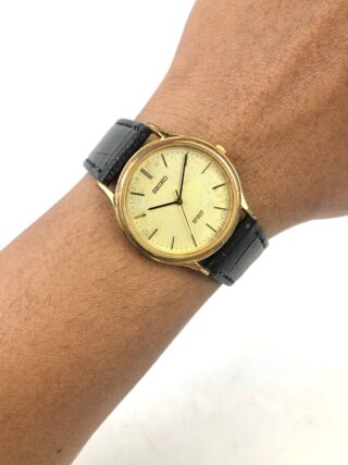 SEIKO SPIRIT CAL 5E31 GOLD DIAL MEN’S DRESS WATCH