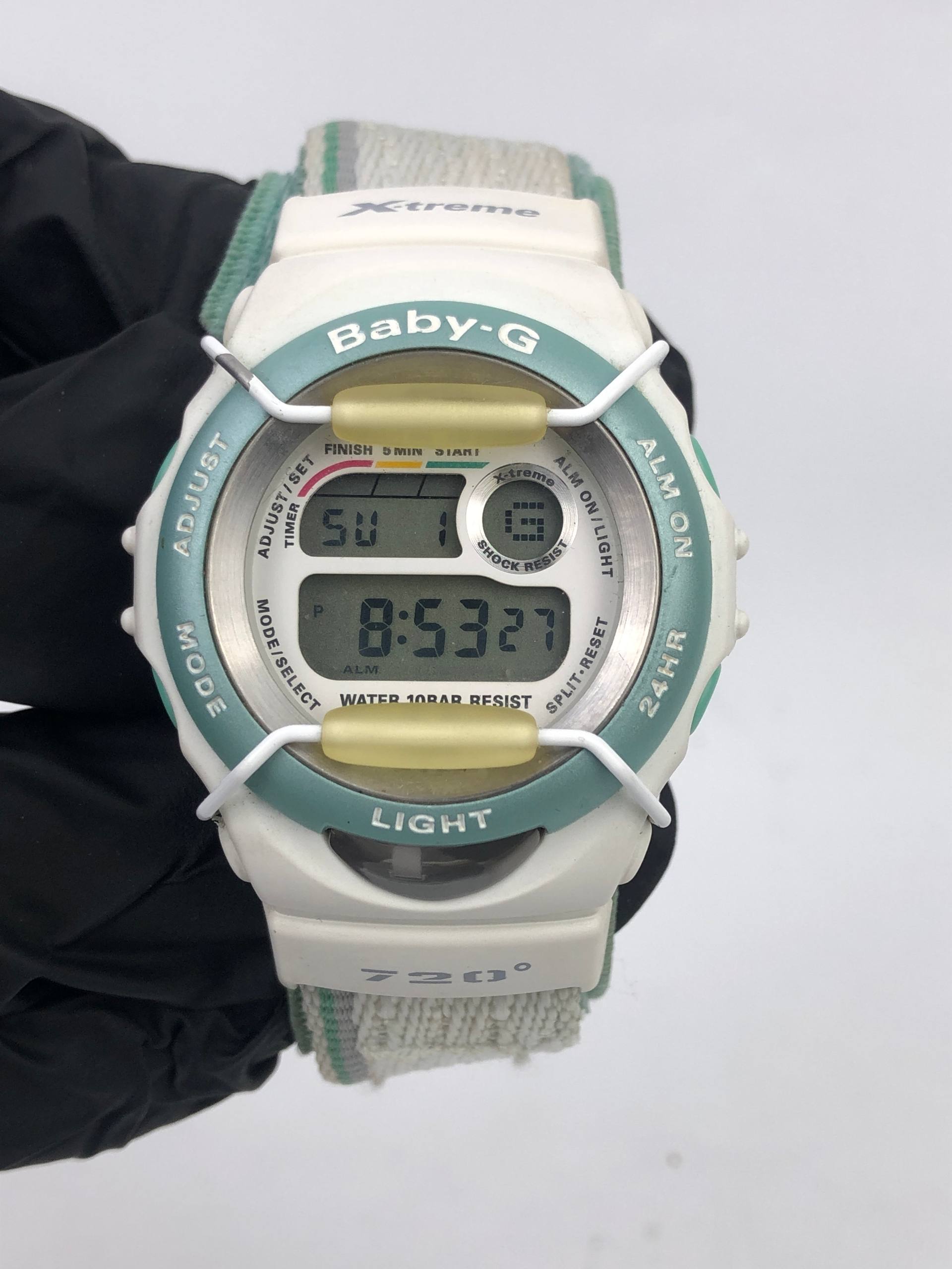 CASIO BABY-G X-TREME SHOCK RESIST WHITE MINT DIGITAL VINTAGE WATCH - Gambar 2