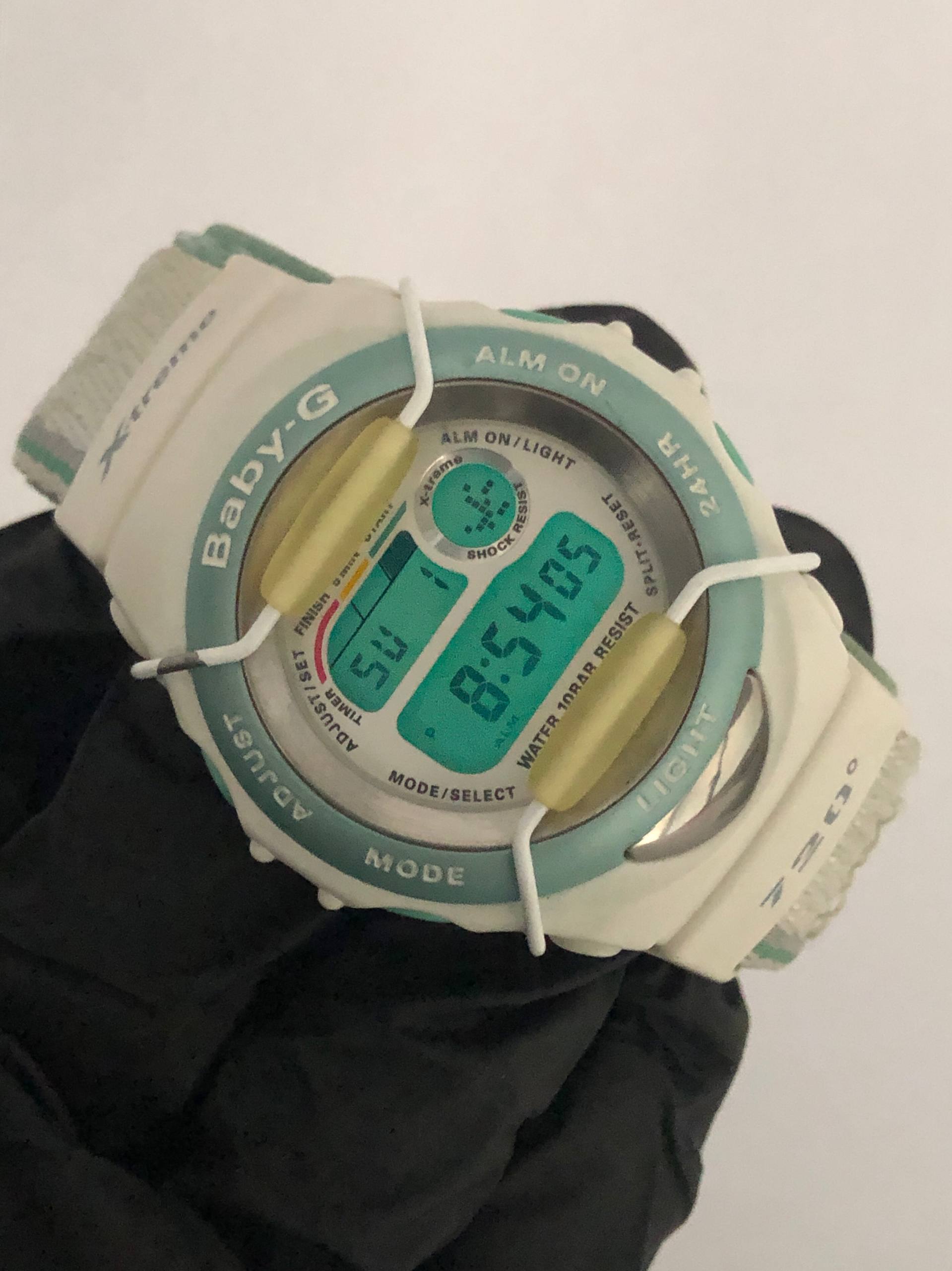 CASIO BABY-G X-TREME SHOCK RESIST WHITE MINT DIGITAL VINTAGE WATCH - Gambar 5