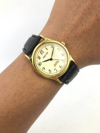 FREE WAY QUARTZ CREAM DIAL GOLD TONE ARABIC VINTAGE LADIES JAPAN WATCH