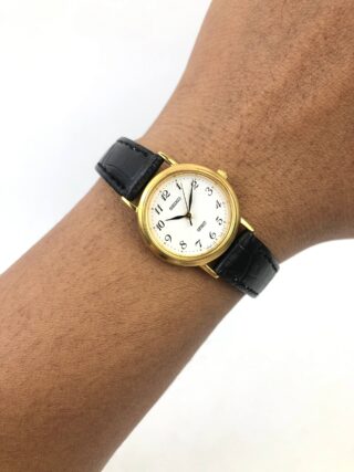 SEIKO SPIRIT 1F21-0H70 QUARTZ GOLD WHITE ARABIC DIAL JAPAN LADIES WATCH