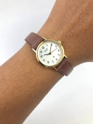 CITIZEN LADIES QUARTZ WHITE DIAL GOLD TONE – DRESS WATCH