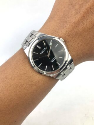 SEIKO BLACK DIAL DRESS CASE JUBILEE BRACELET