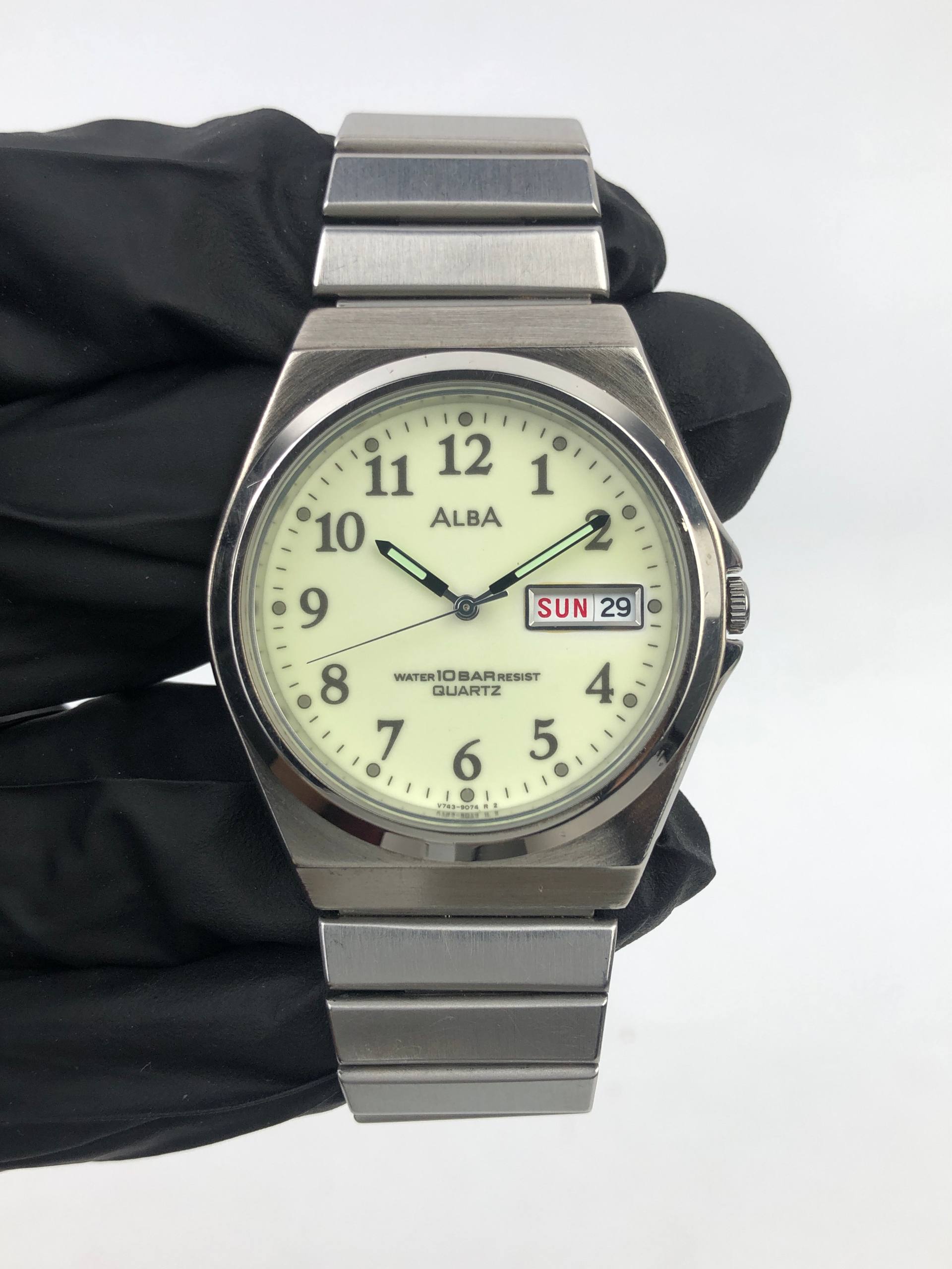 ALBA V743-8020 FULL LUME DIAL DAY DATE JDM - Gambar 2