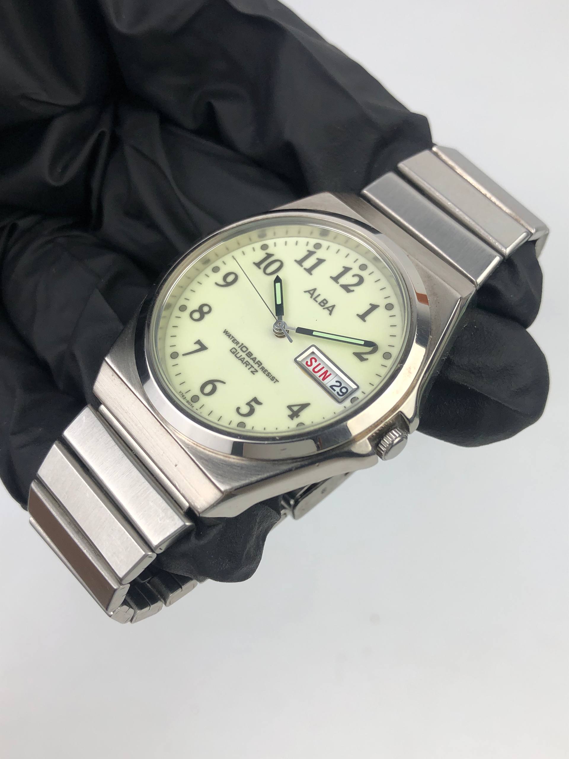 ALBA V743-8020 FULL LUME DIAL DAY DATE JDM - Gambar 3