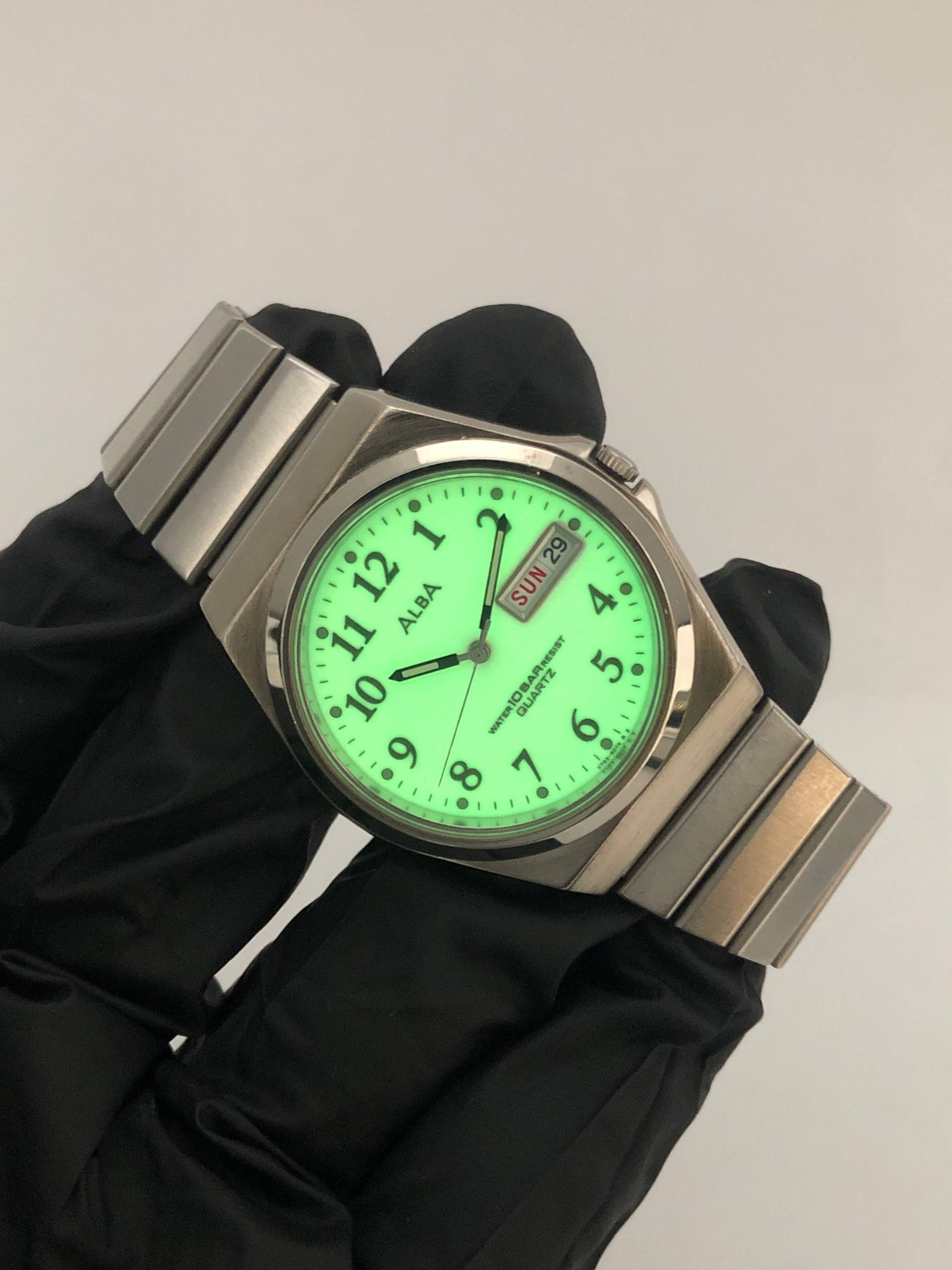 ALBA V743-8020 FULL LUME DIAL DAY DATE JDM - Gambar 5