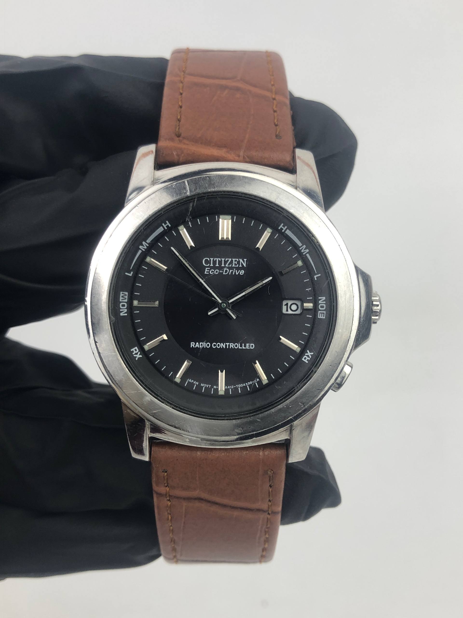 CITIZEN ECO DRIVE A-412 RADIO CONTROLLED JAPAN BLACK DIAL - Gambar 2