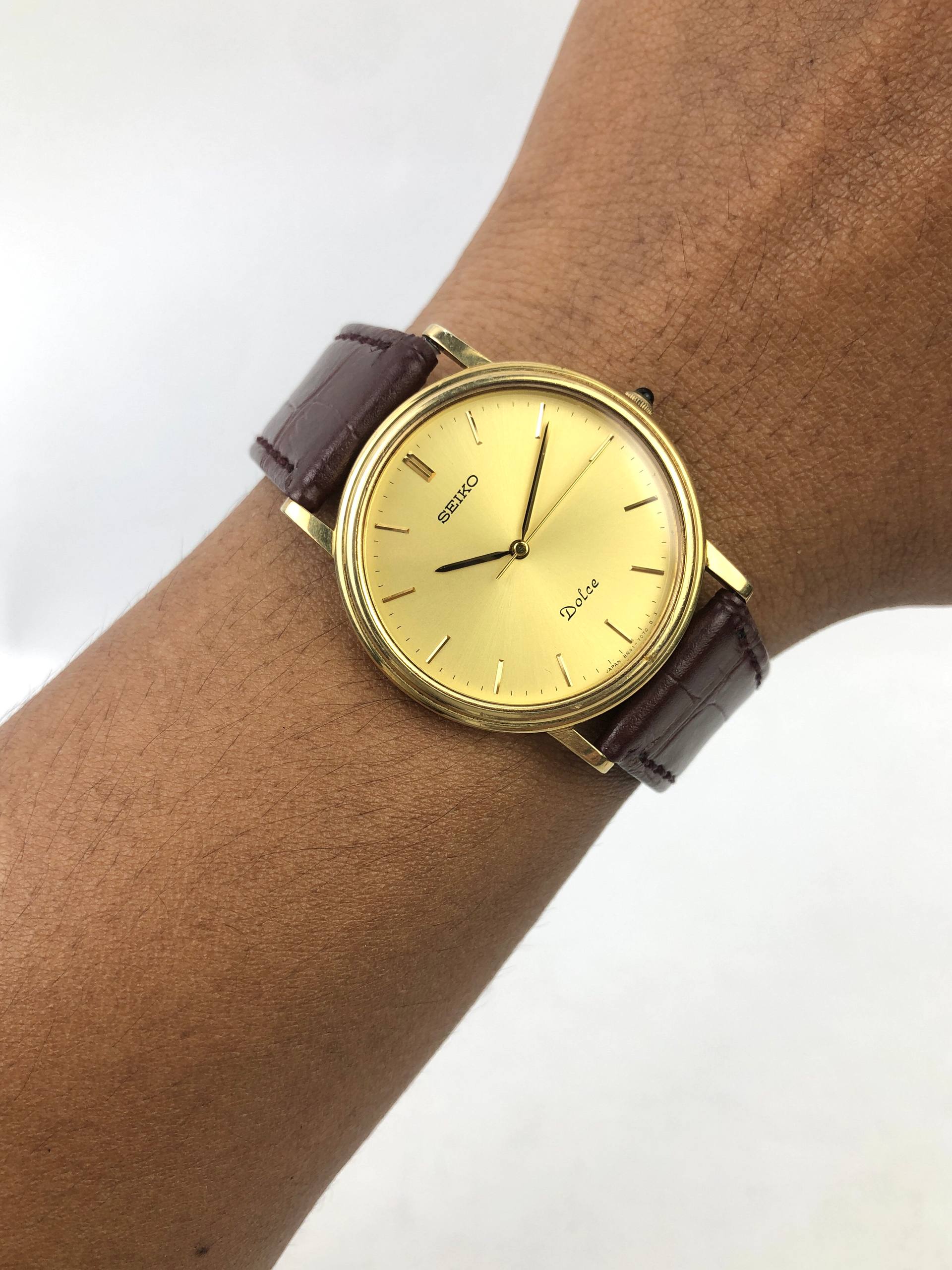 SEIKO DOLCE 5N42-7000 GOLD DIAL JAPAN