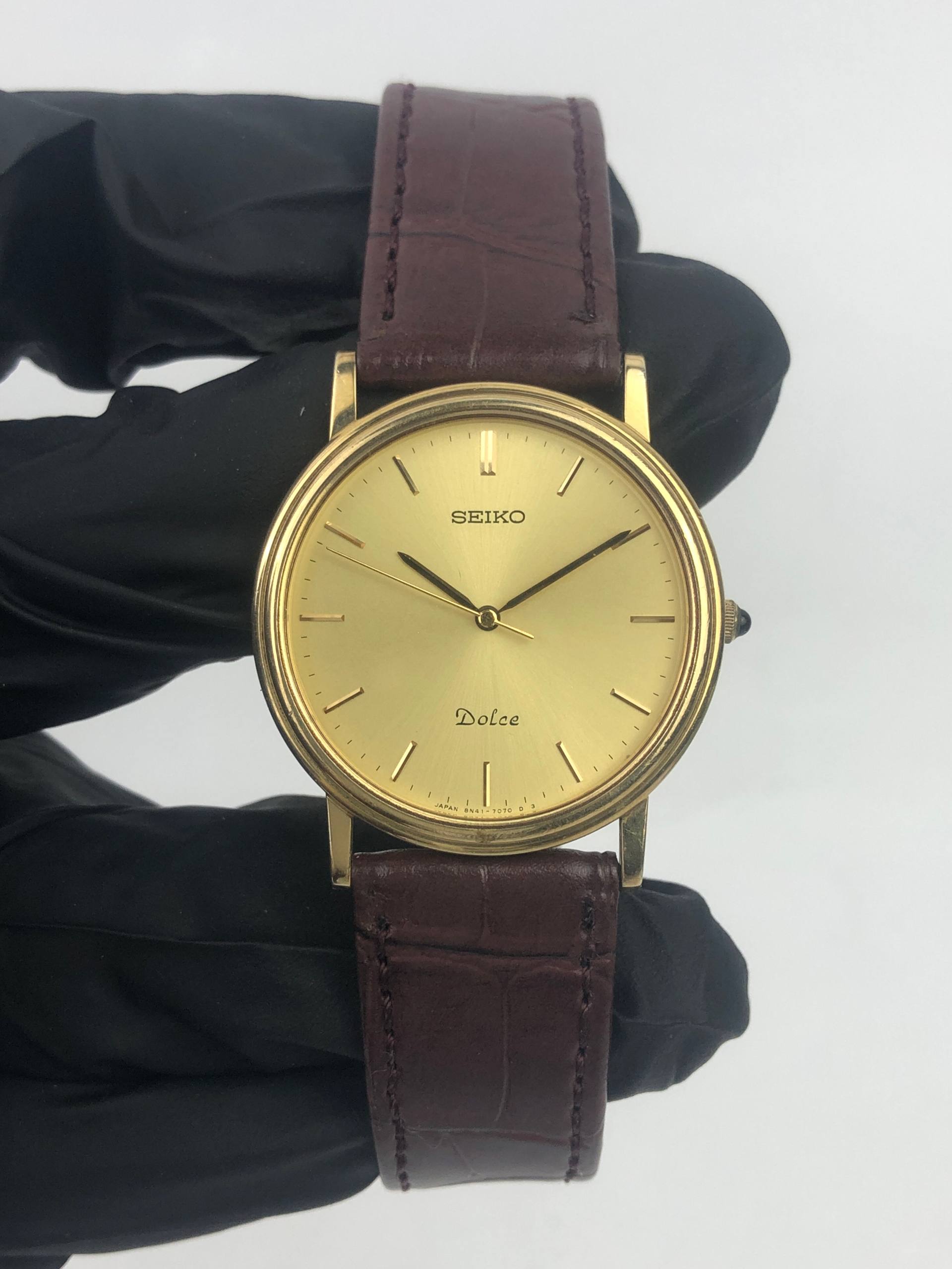 SEIKO DOLCE 5N42-7000 GOLD DIAL JAPAN - Gambar 2