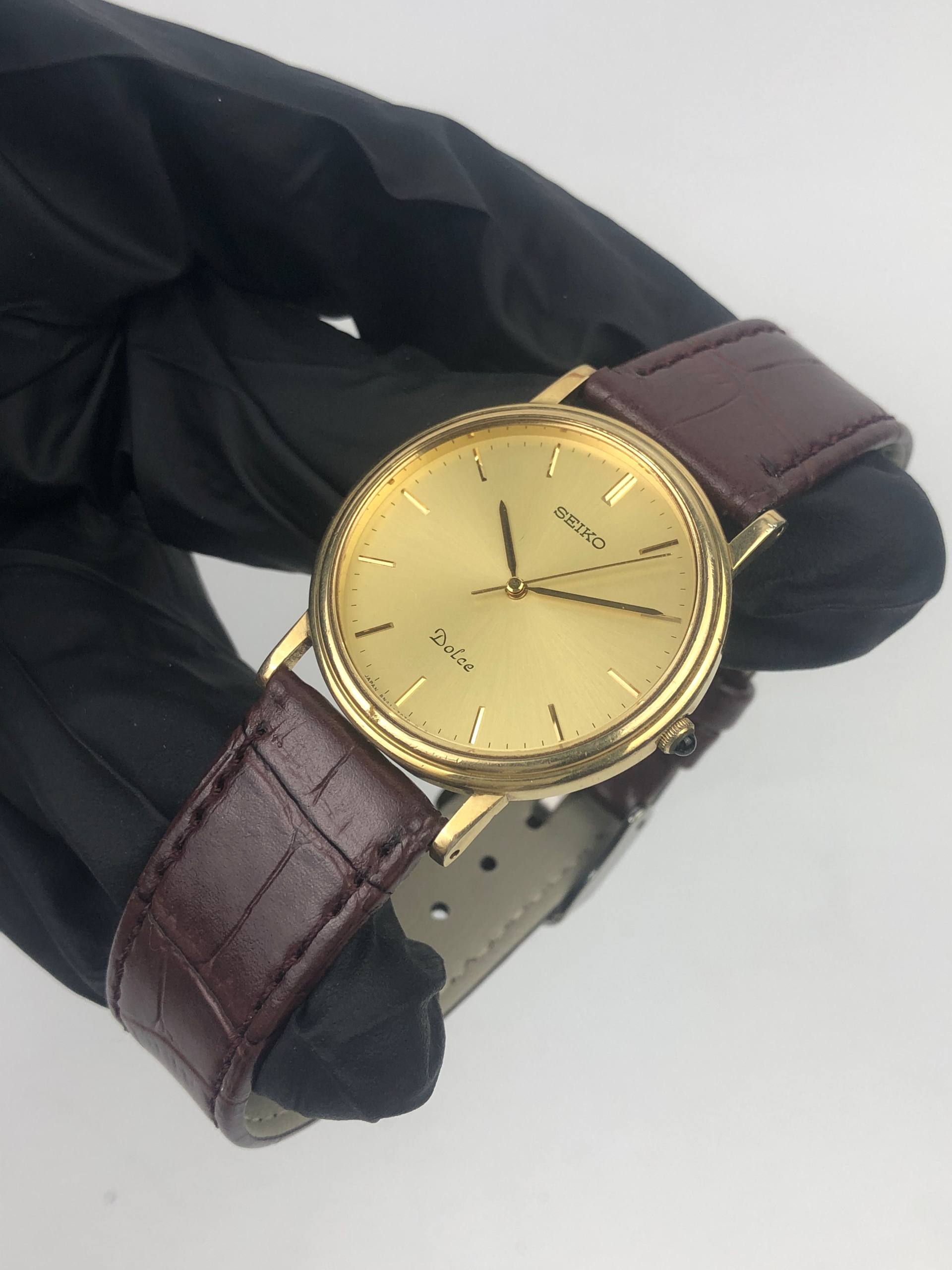 SEIKO DOLCE 5N42-7000 GOLD DIAL JAPAN - Gambar 3