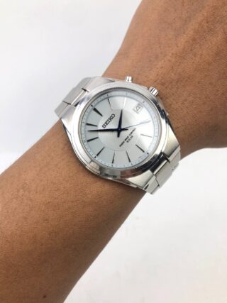 SEIKO RADIO WAVE CONTROL 7B42-0AL0 SOLAR JDM SILVER TEXTURED DIAL ORIGINAL