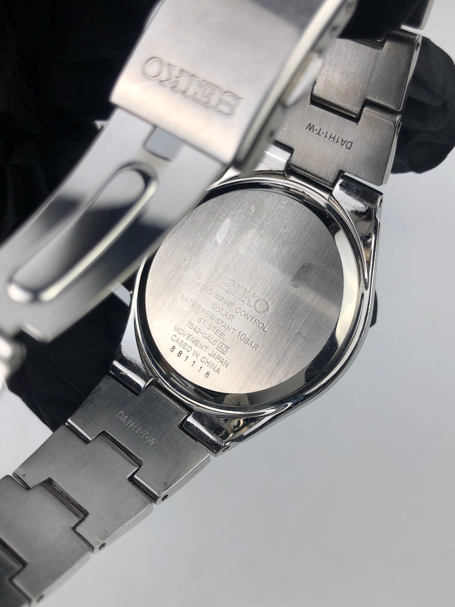 SEIKO RADIO WAVE CONTROL 7B42-0AL0 SOLAR JDM SILVER TEXTURED DIAL ORIGINAL - Gambar 8
