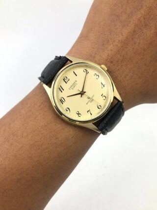 CITIZEN VINTAGE CHAMPAGNE DIAL BREGUET NUMERAL GOLD DRESS QUARTZ