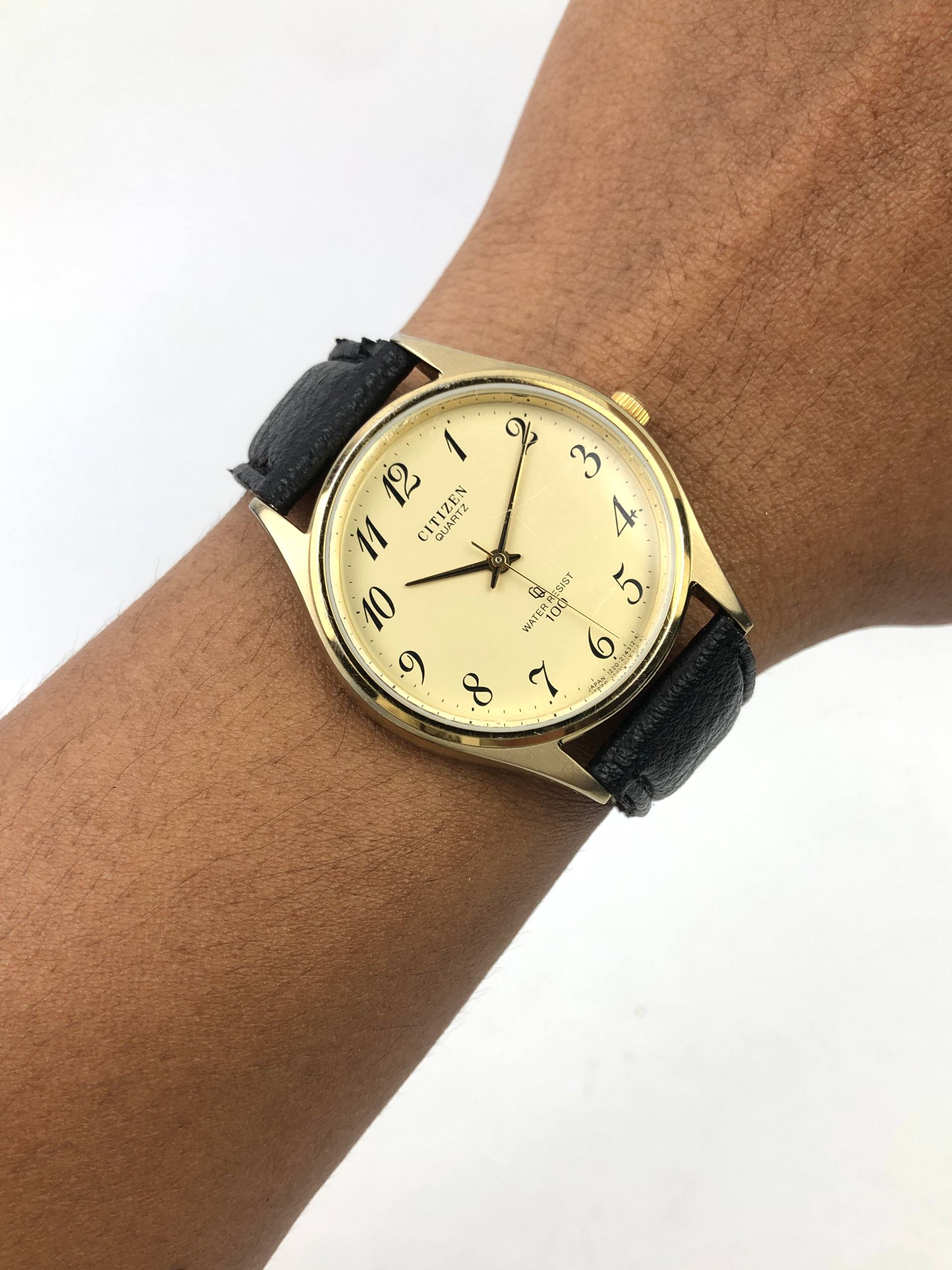 CITIZEN VINTAGE CHAMPAGNE DIAL BREGUET NUMERAL GOLD DRESS QUARTZ