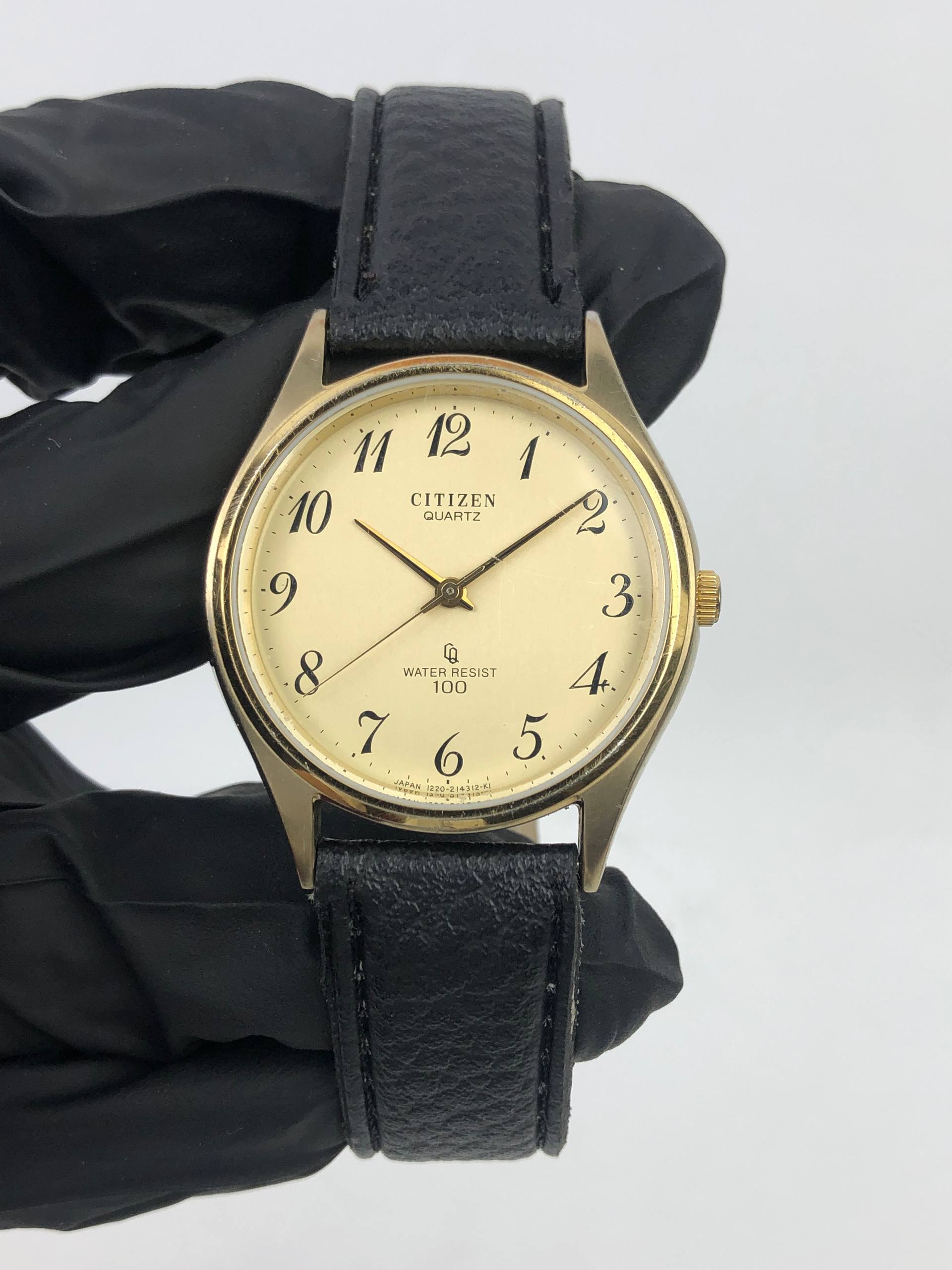 CITIZEN VINTAGE CHAMPAGNE DIAL BREGUET NUMERAL GOLD DRESS QUARTZ - Gambar 2