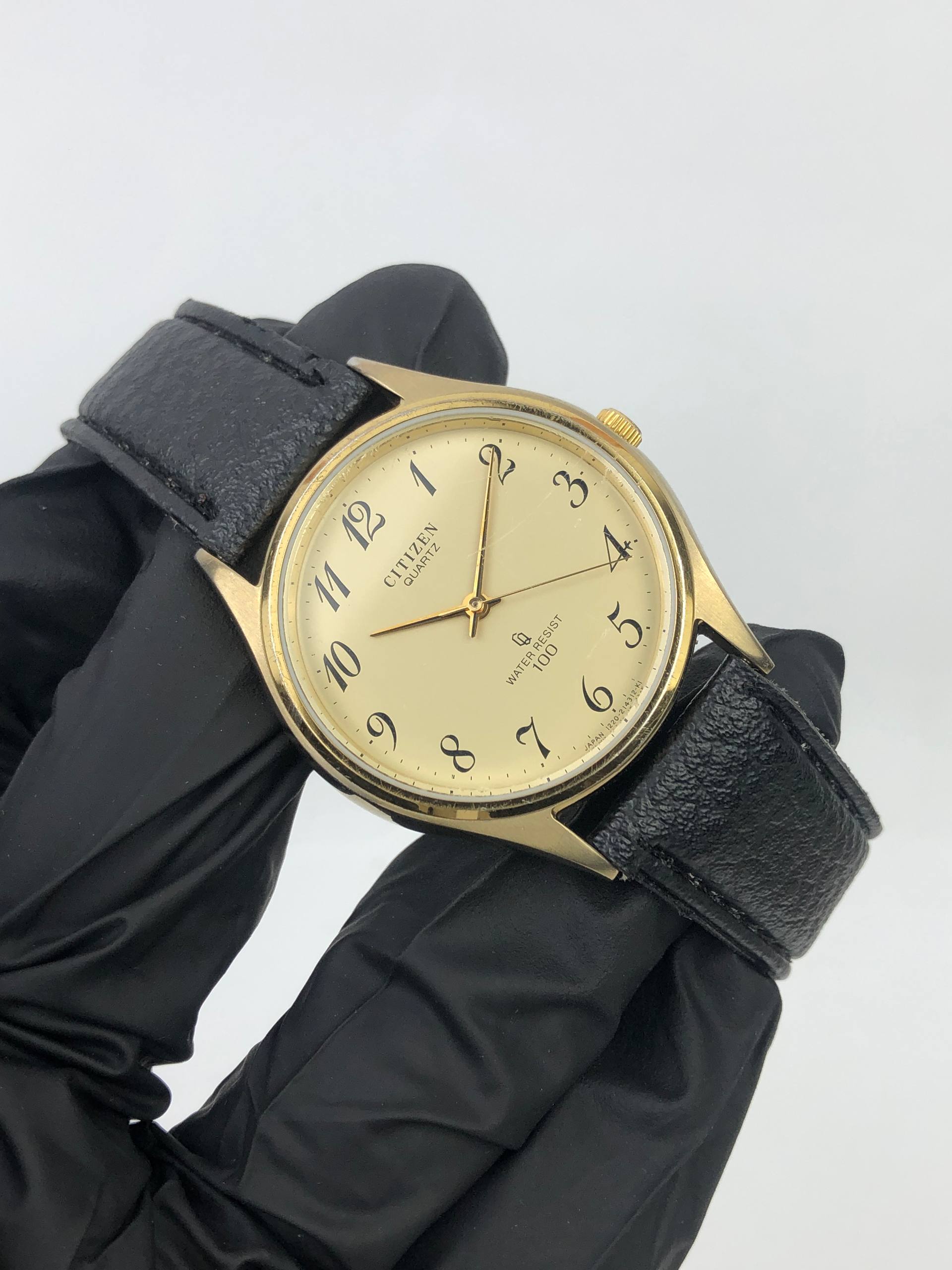 CITIZEN VINTAGE CHAMPAGNE DIAL BREGUET NUMERAL GOLD DRESS QUARTZ - Gambar 4