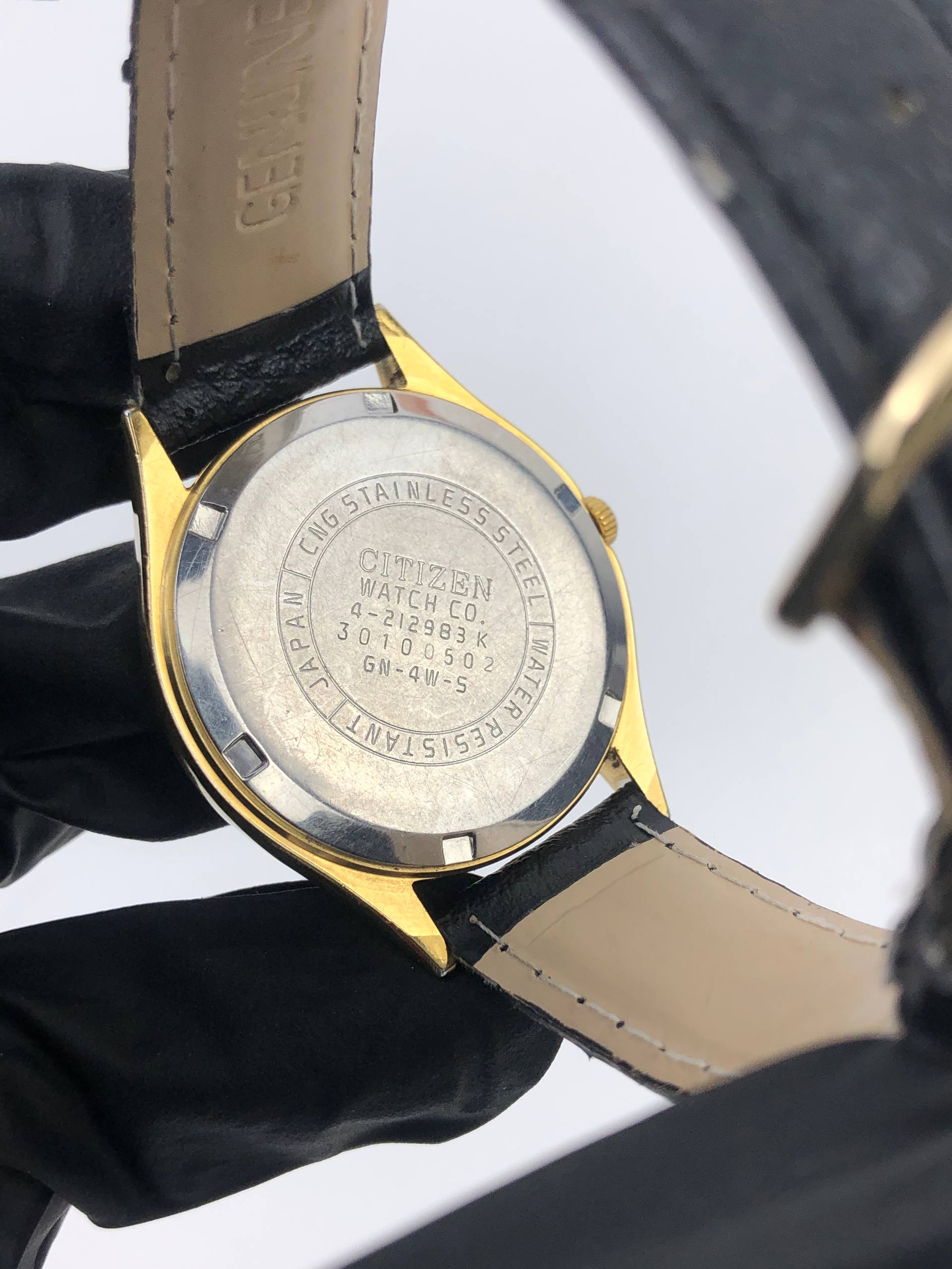 CITIZEN VINTAGE CHAMPAGNE DIAL BREGUET NUMERAL GOLD DRESS QUARTZ - Gambar 7