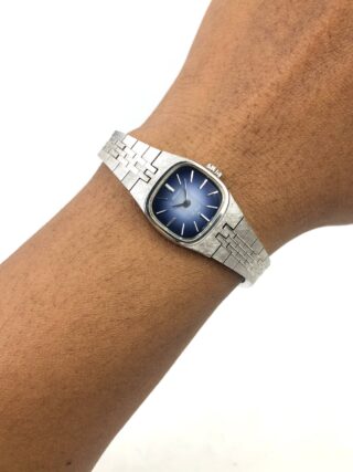 SEIKO MINI CUSHION BLUE SUNBURST DIAL INTEGRATED BRACELET JAPAN