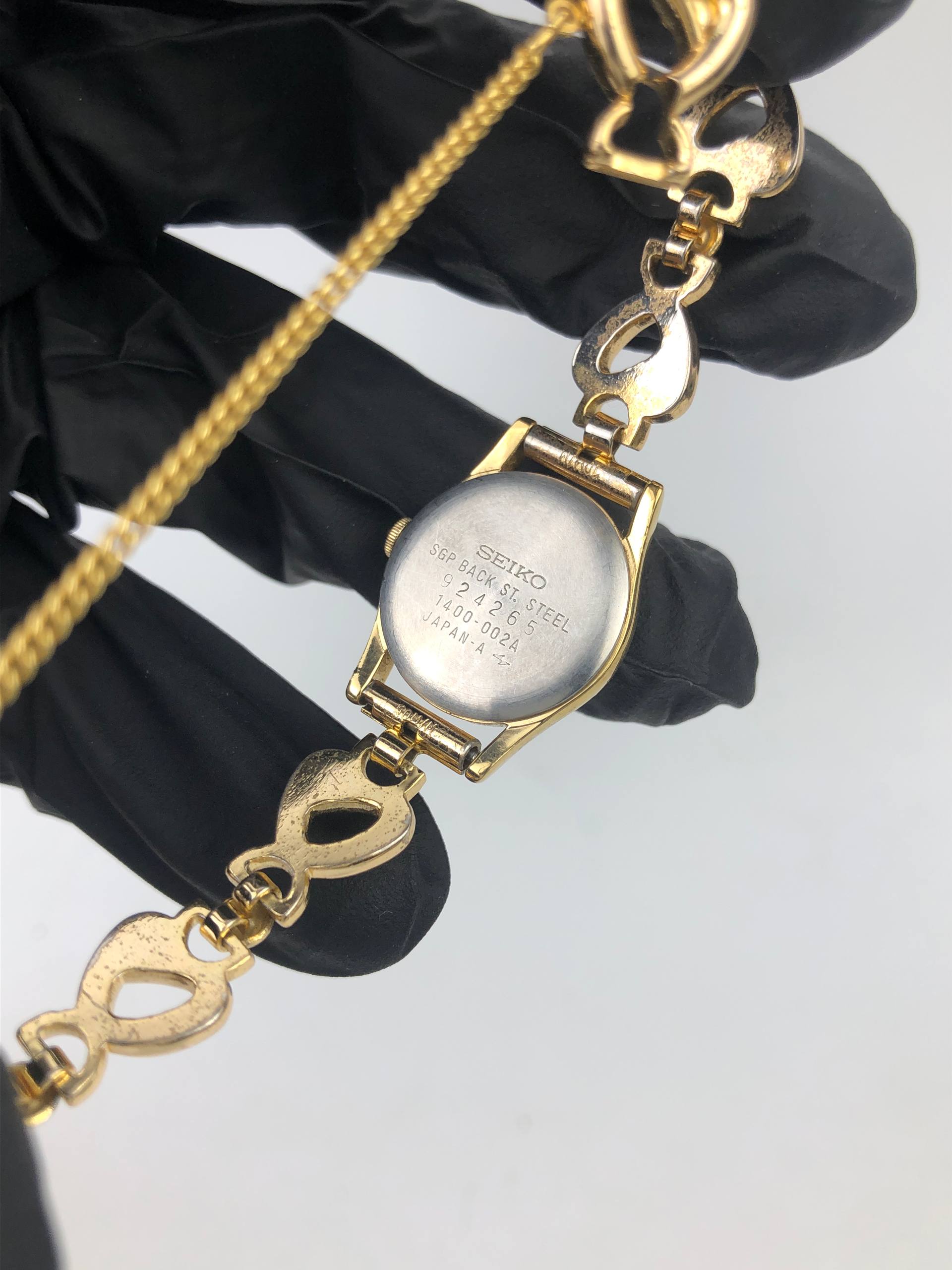 SEIKO 1400-002A JEWELRY BRACELET GOLD LADIES VINTAGE JAPAN - Gambar 7