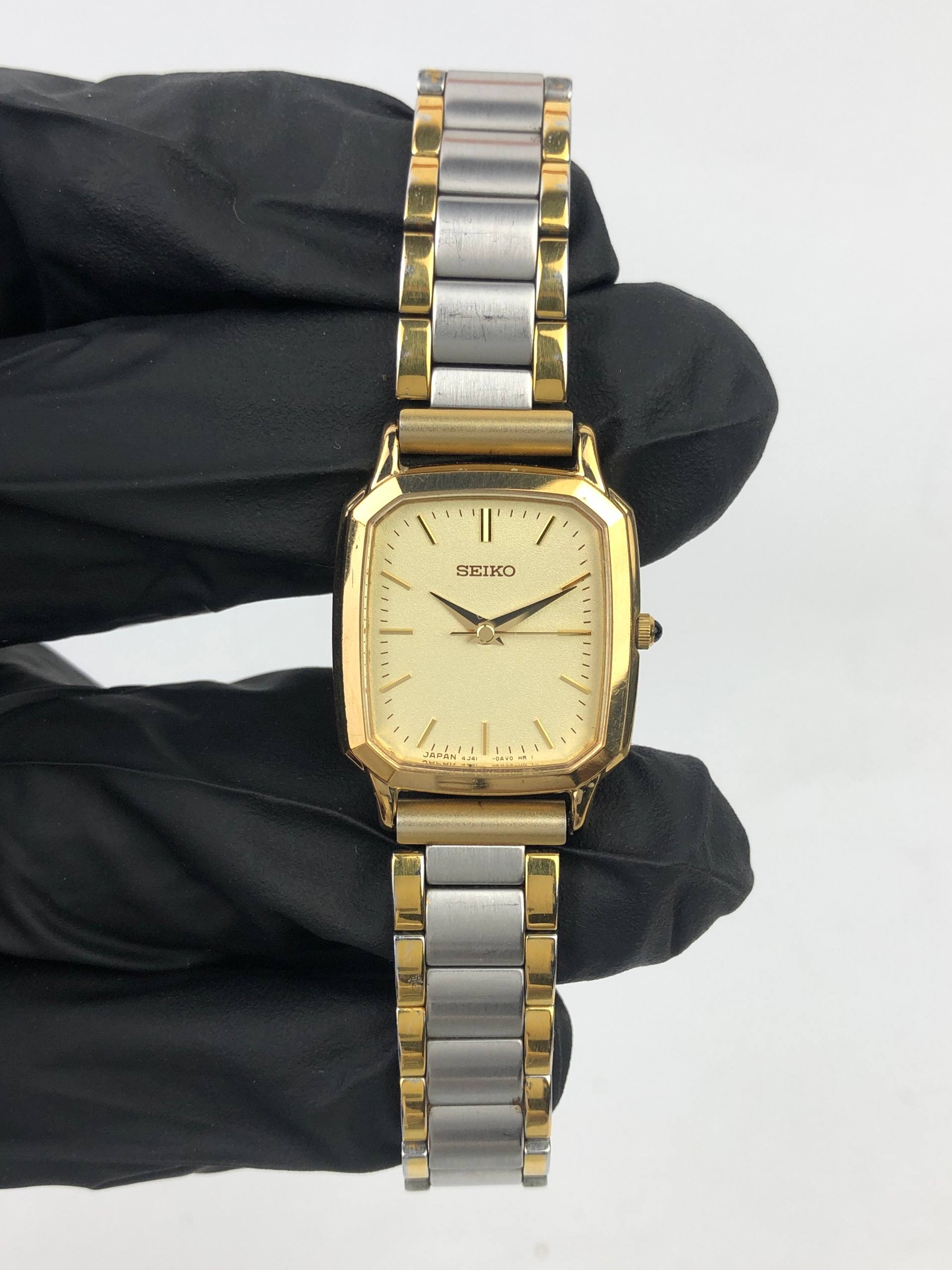 SEIKO 4J41 TWO TONE BRACELET JAPAN VINTAGE QUARTZ - Gambar 2