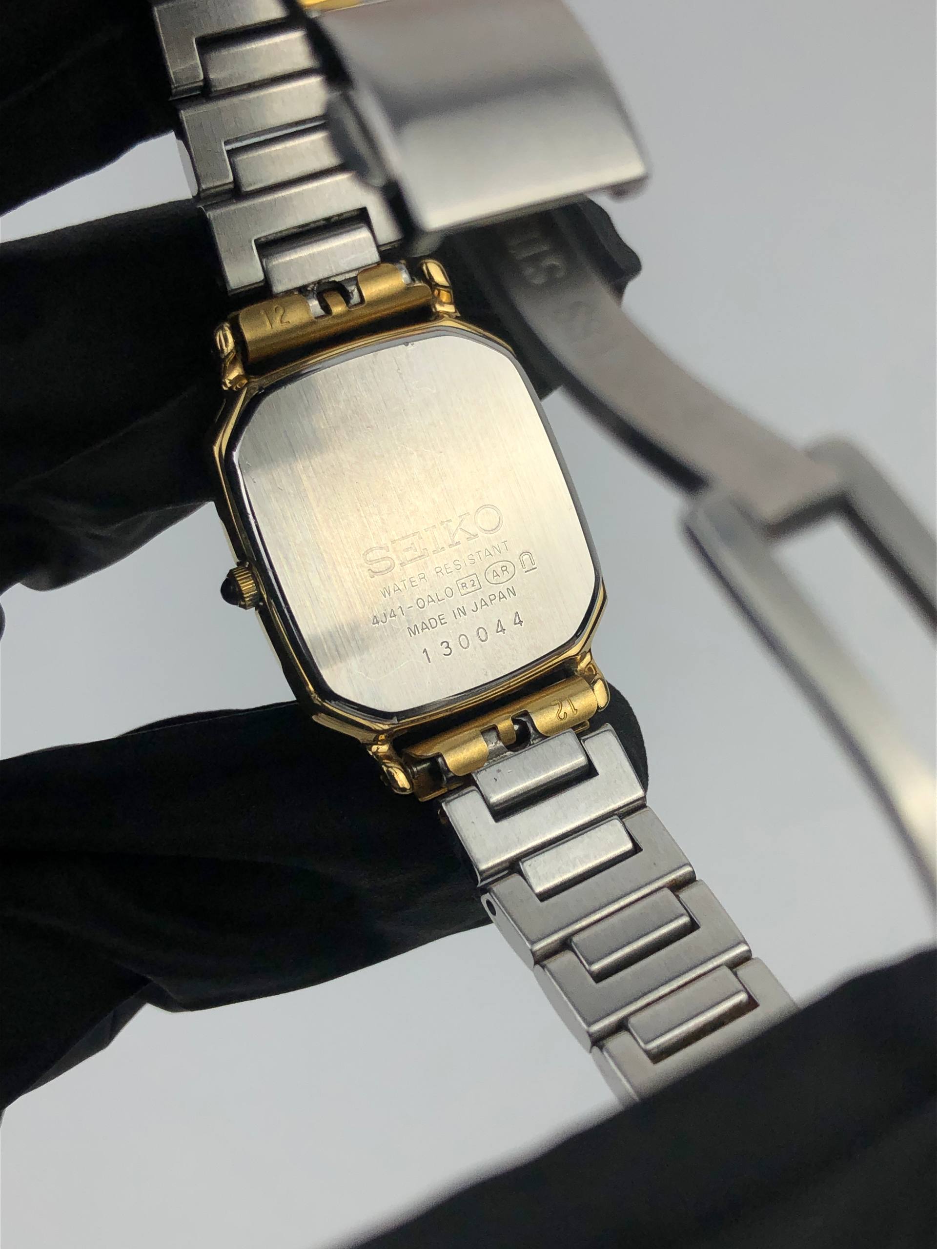 SEIKO 4J41 TWO TONE BRACELET JAPAN VINTAGE QUARTZ - Gambar 7