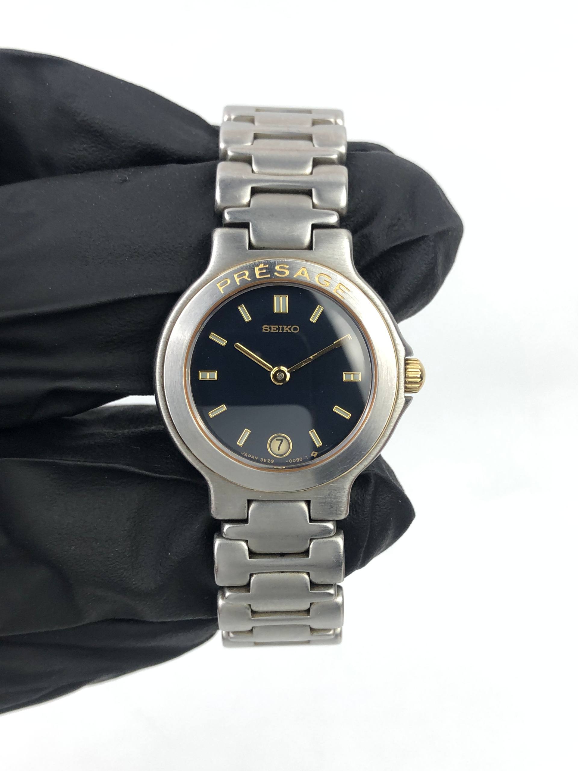 SEIKO PRESAGE 3E29-0A00 BLACK DIAL ORIGINAL BRACELET JAPAN - Gambar 2