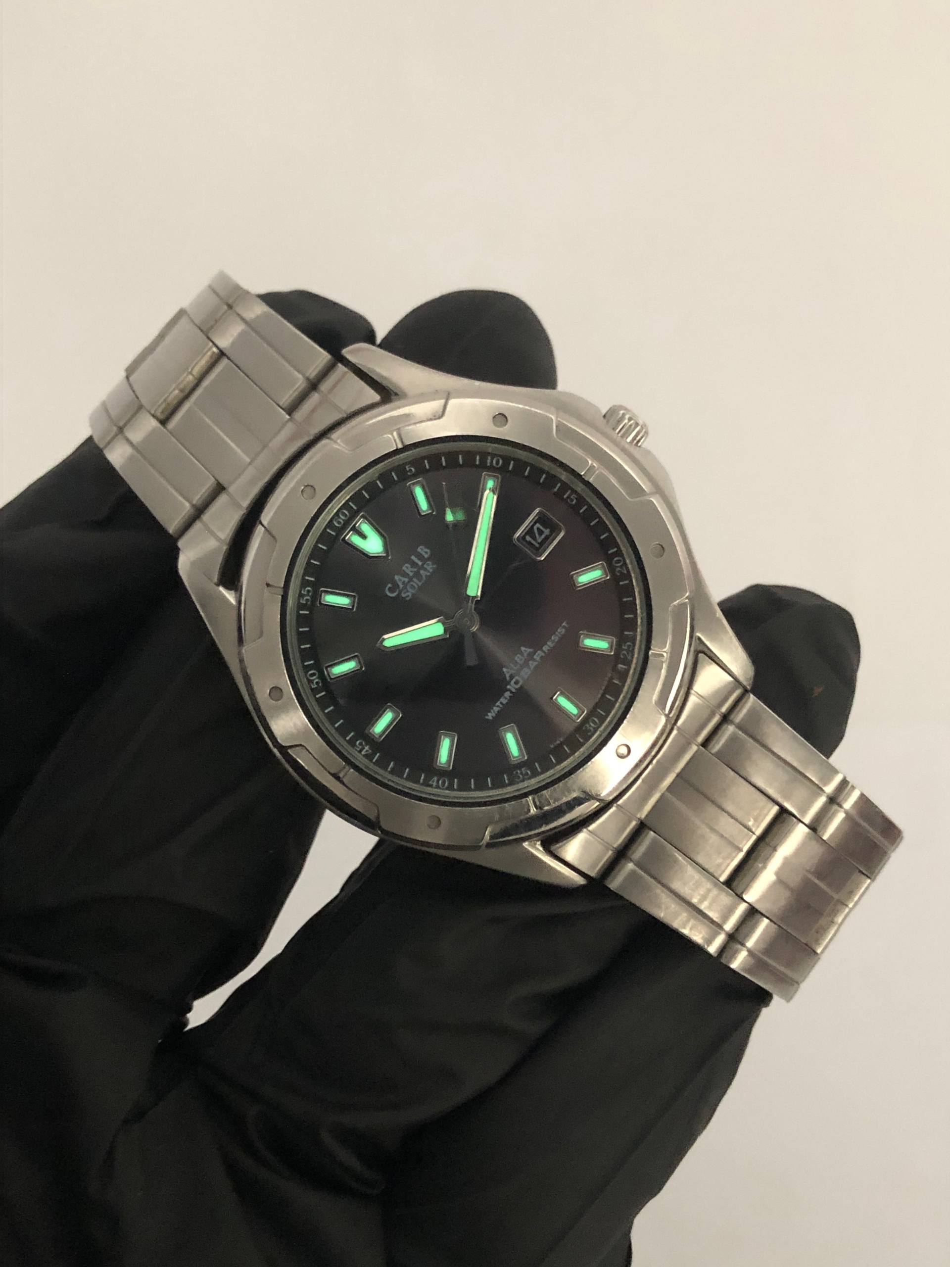 ALBA SOLAR V145-0H50 BLACK SUNBURST 100M ORIGINAL JAPAN - Gambar 5