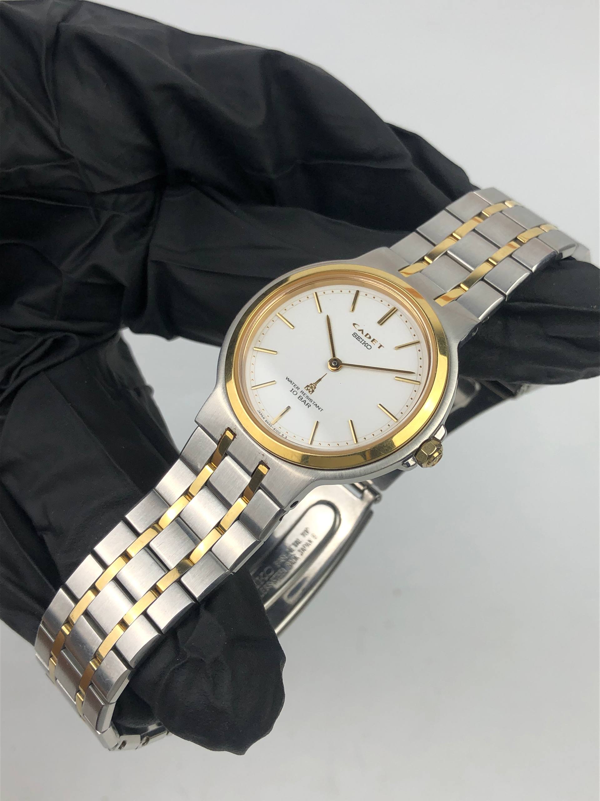 SEIKO CADET 8N40-6070 TWO TONE WHITE DIAL ORIGINAL JAPAN - Gambar 3