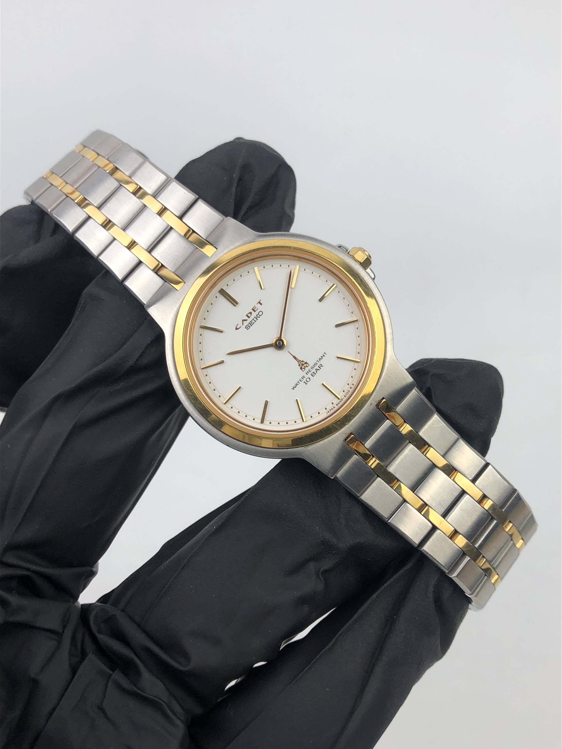 SEIKO CADET 8N40-6070 TWO TONE WHITE DIAL ORIGINAL JAPAN - Gambar 4