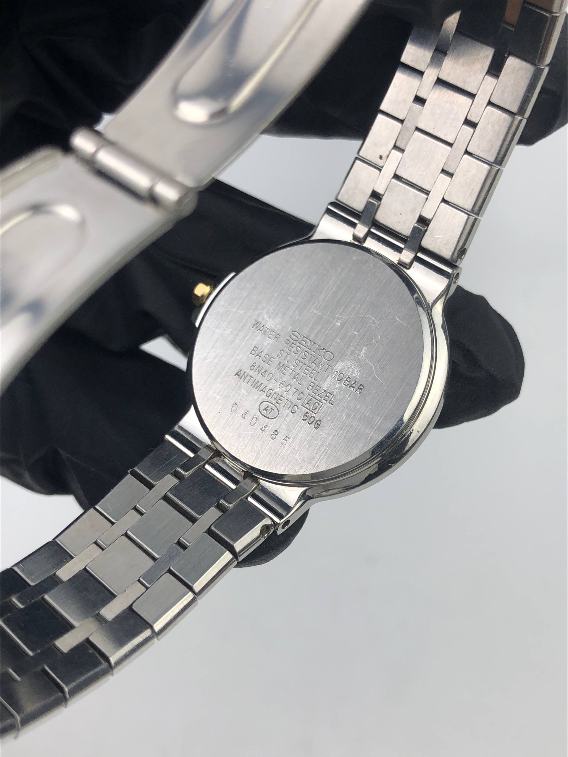 SEIKO CADET 8N40-6070 TWO TONE WHITE DIAL ORIGINAL JAPAN - Gambar 8