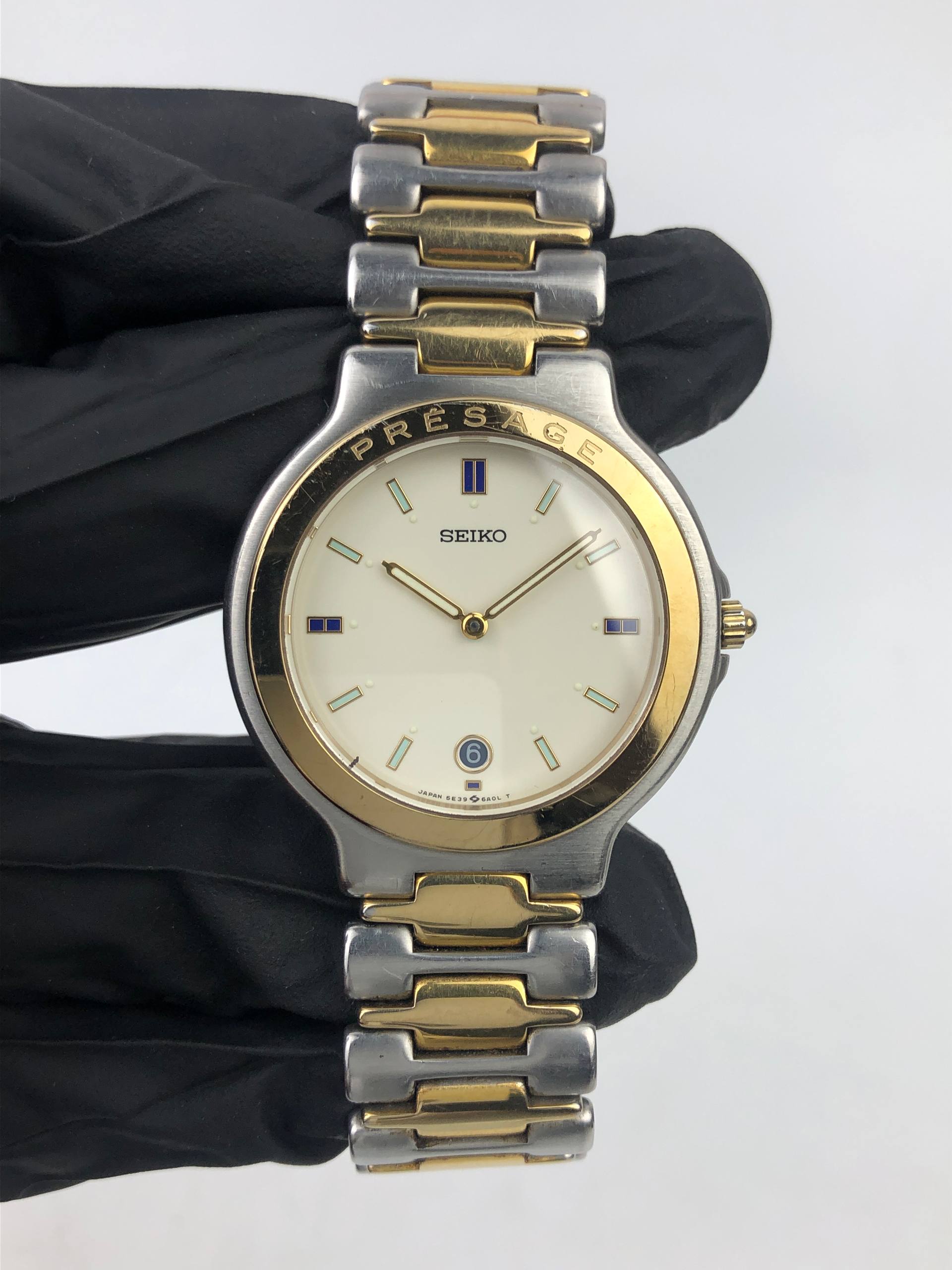 SEIKO PRESAGE 5E39-6A10 PEARL DIAL TWO TONE ORIGINAL JAPAN - Gambar 2