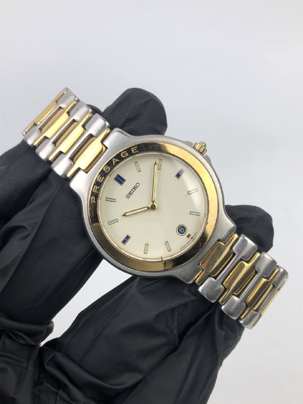 SEIKO PRESAGE 5E39-6A10 PEARL DIAL TWO TONE ORIGINAL JAPAN - Gambar 4